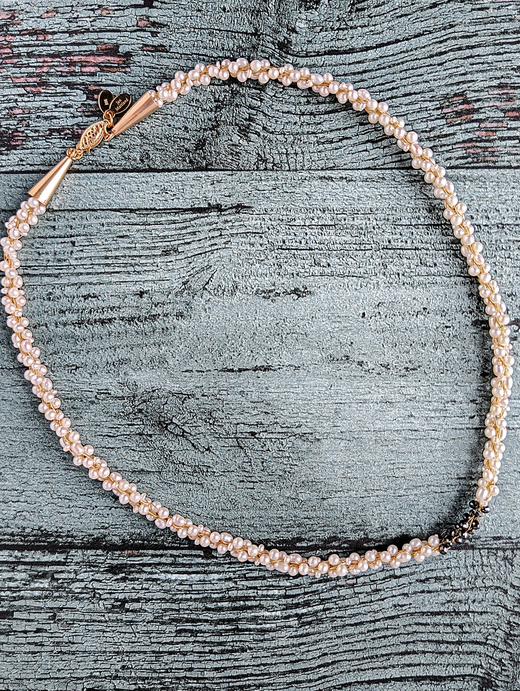 Champagne and Caviar ll Black Diamond and Pearl Necklace
