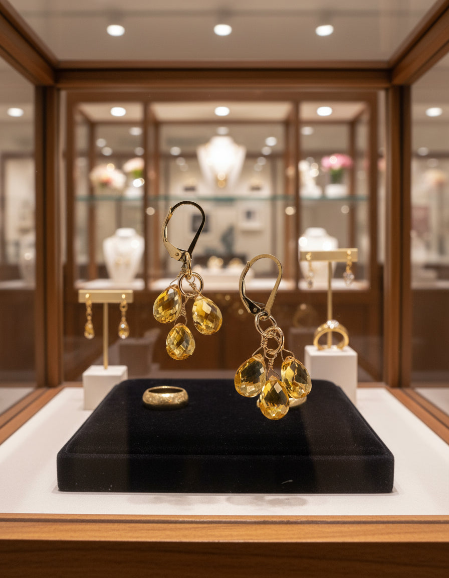 Citrine Cluster Earrings