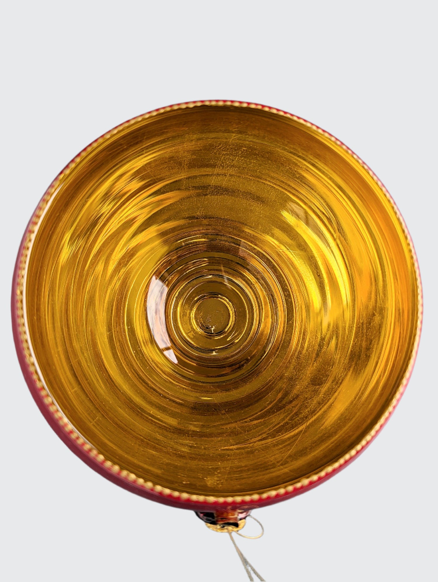 Heart Fire Gilded Gold Glass Bowl