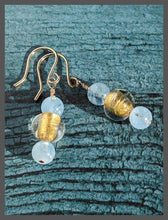 Load image into Gallery viewer, Lucky Glow Earrings - Aquamarine and Gold