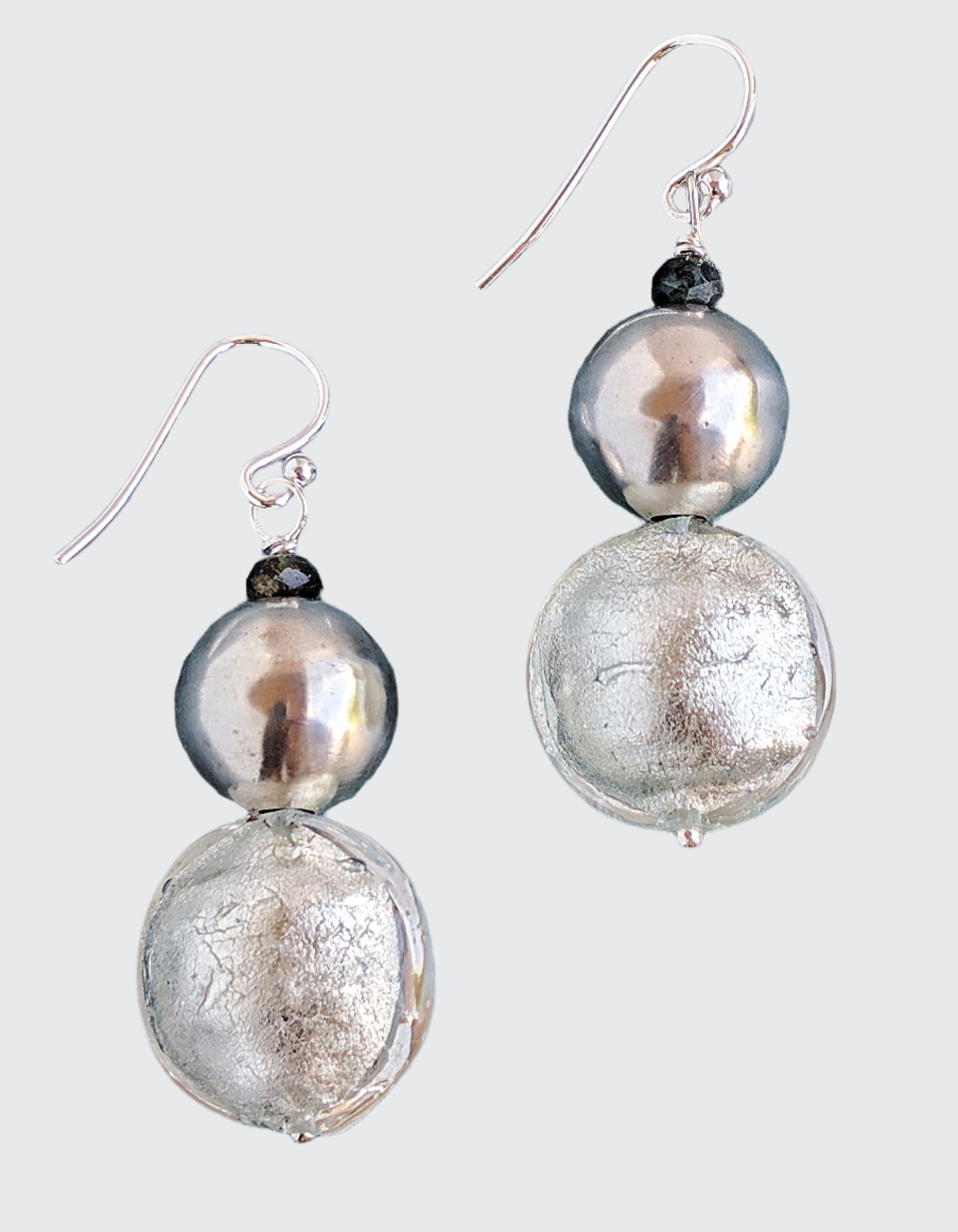 Luna Glow - Silver and Emeralds Earrings