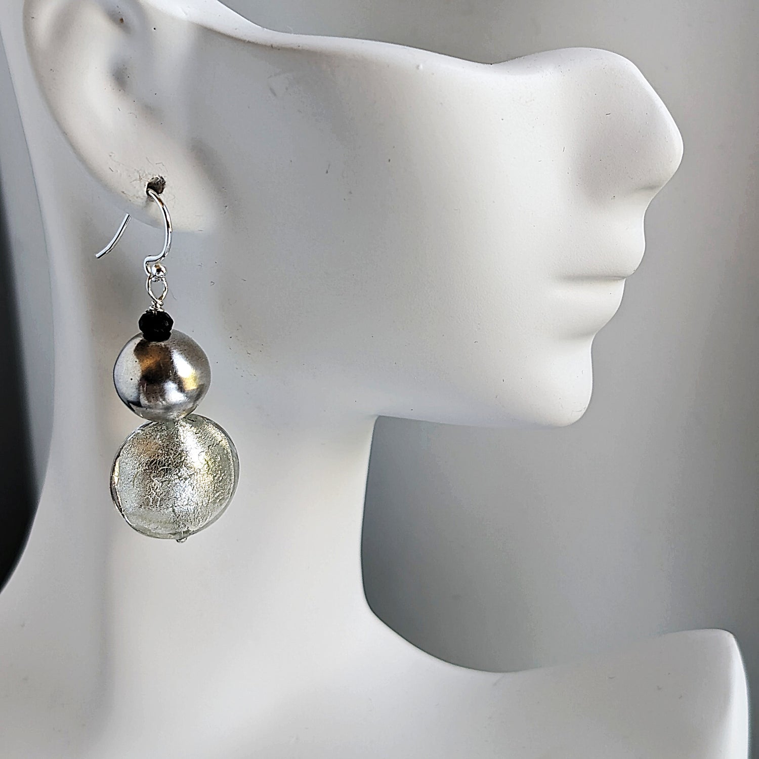 Luna Glow - Silver and Emeralds Earrings