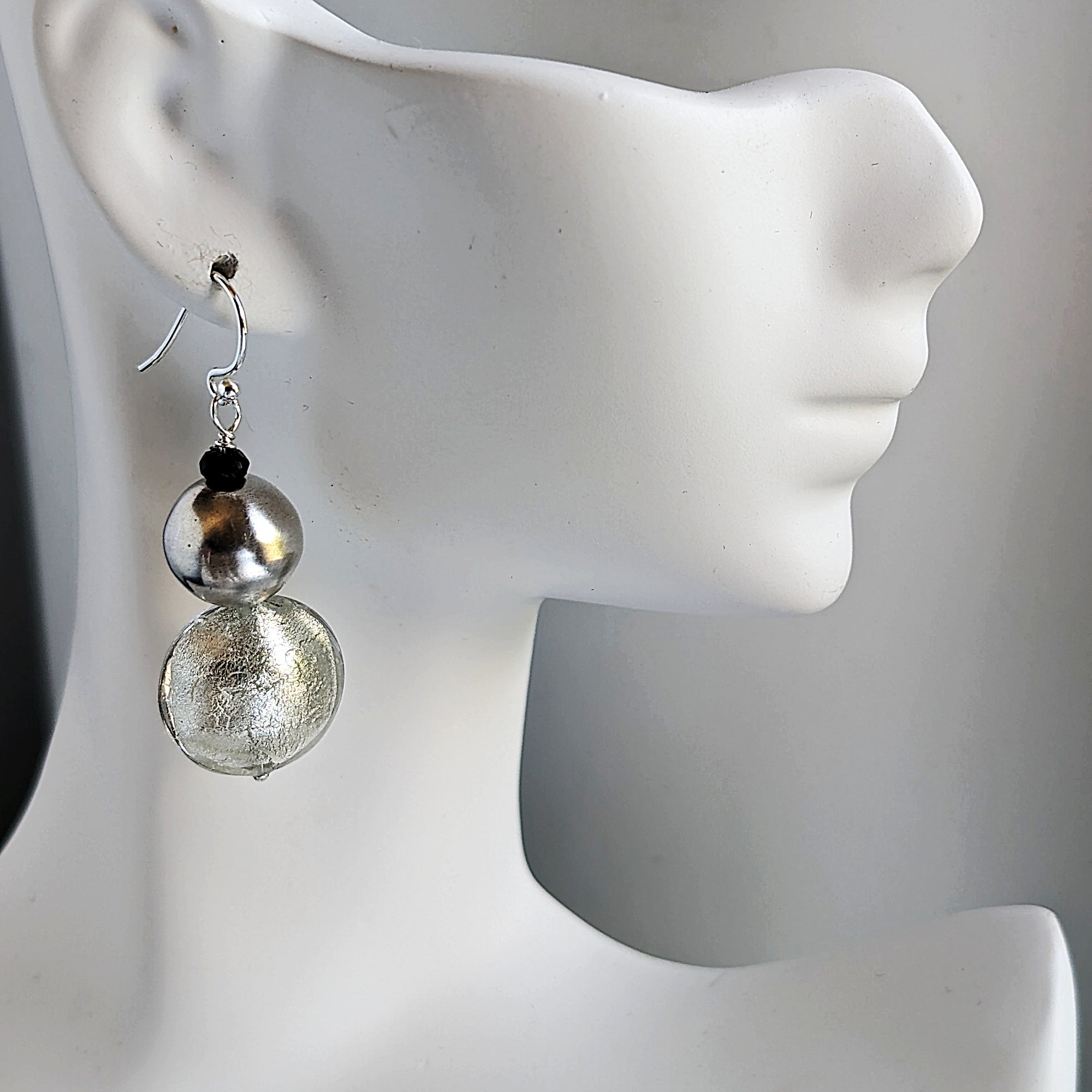 Luna Glow - Silver and Emeralds Earrings