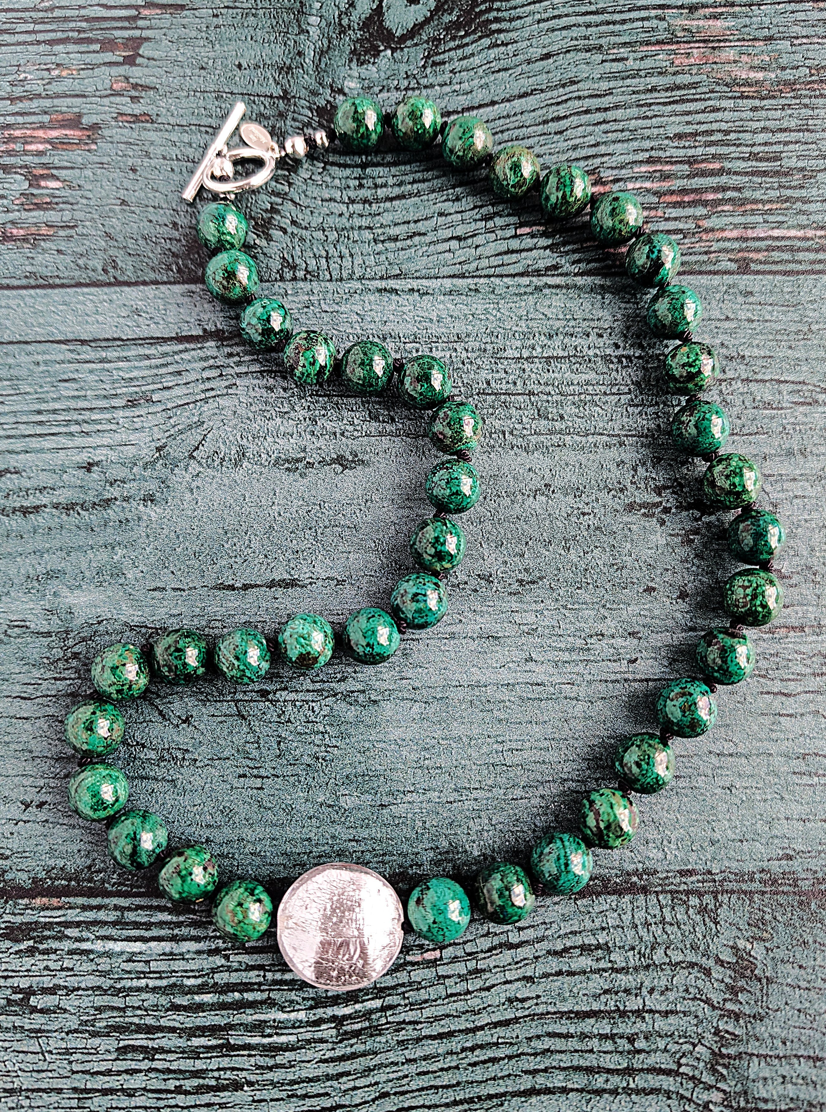Luna Glow Necklace - Chrysocolla and Silver