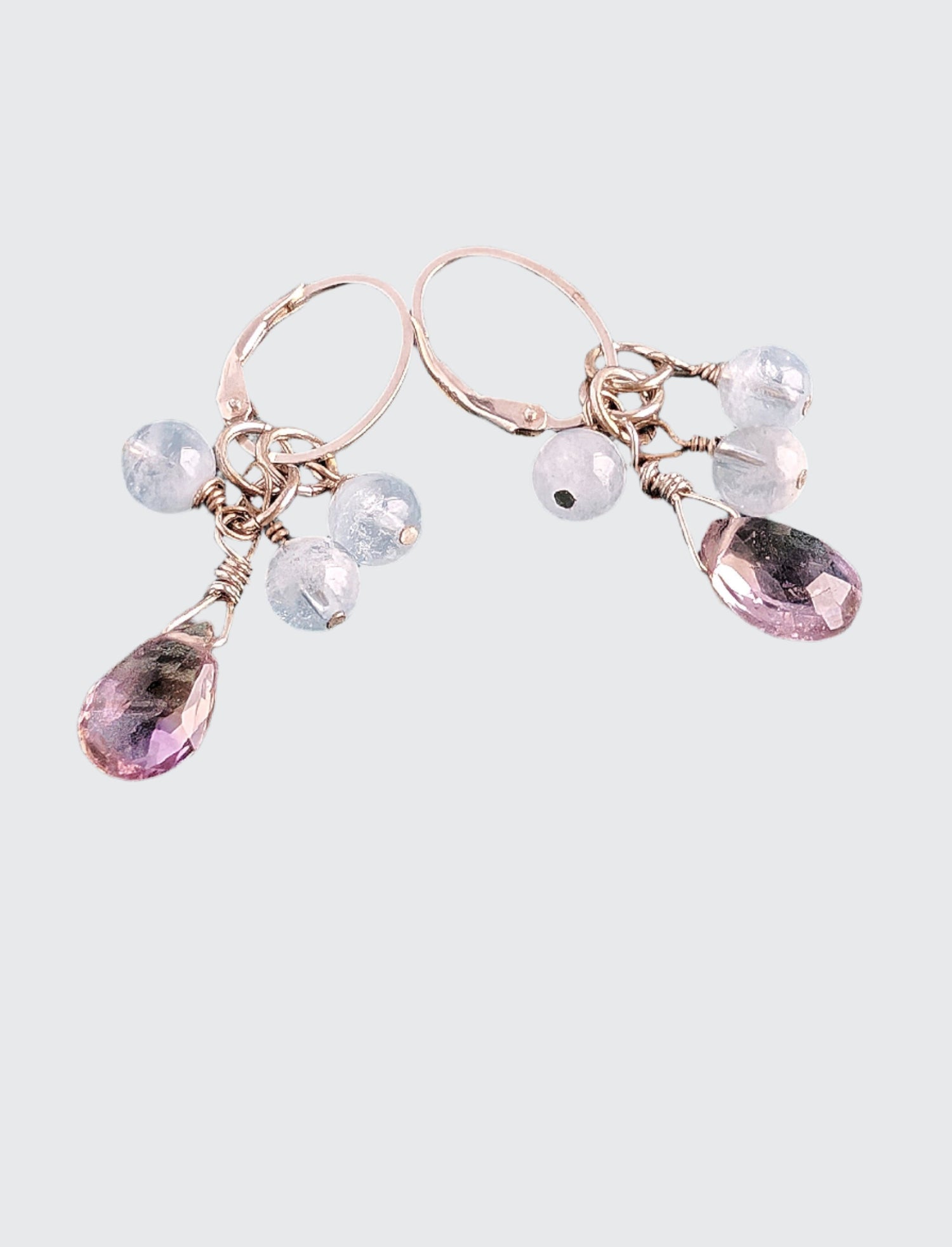 Party Glow Earrings - Aquamarine and Ametrine Earrings