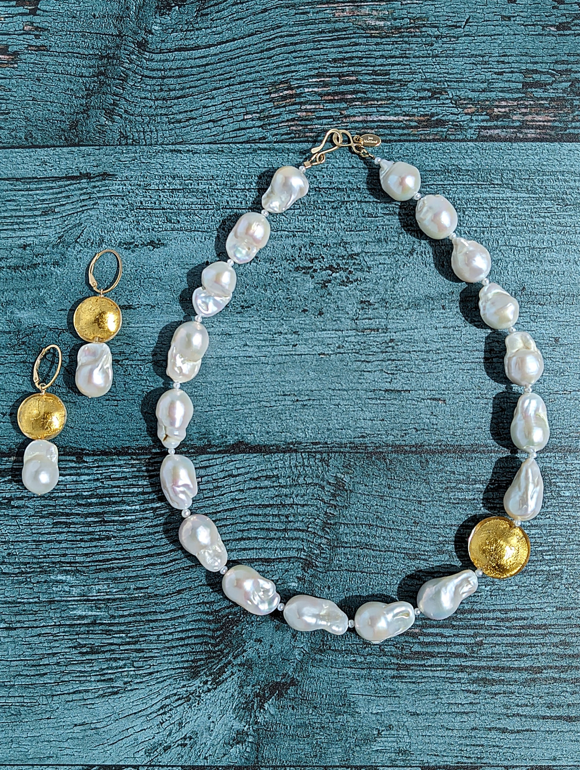 Baroque Pearl and Gold Glow Earrings - SOLD
