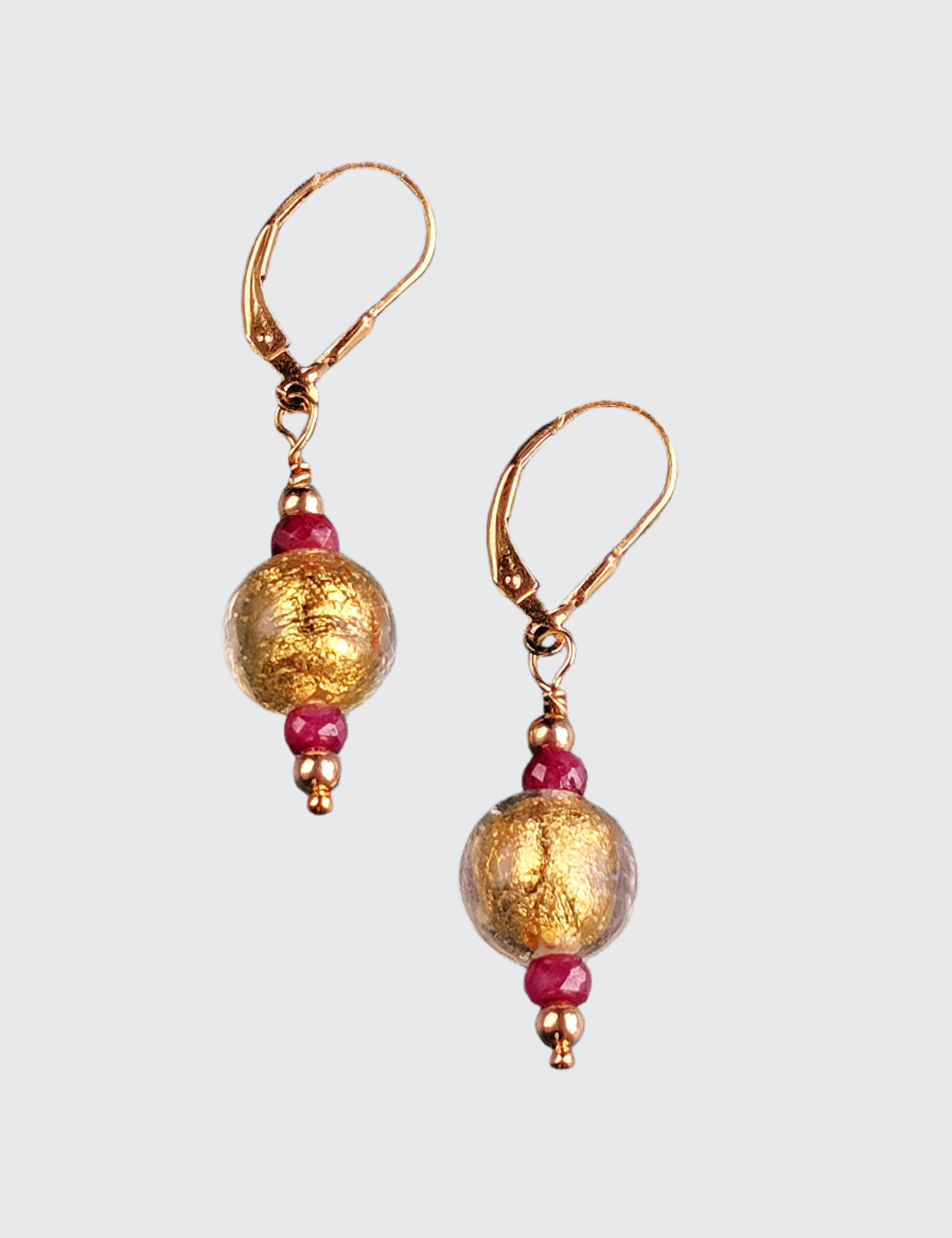 "Ruby and Ice" Earrings