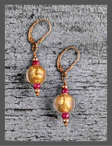 "Ruby and Ice" Earrings