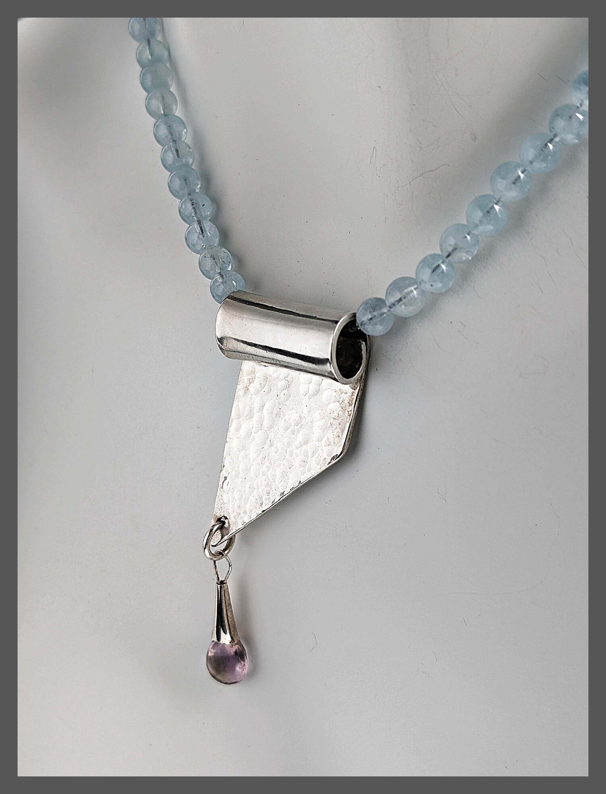 Waterfall - Aquamarine, Ametrine, and Sterling Silver Necklace