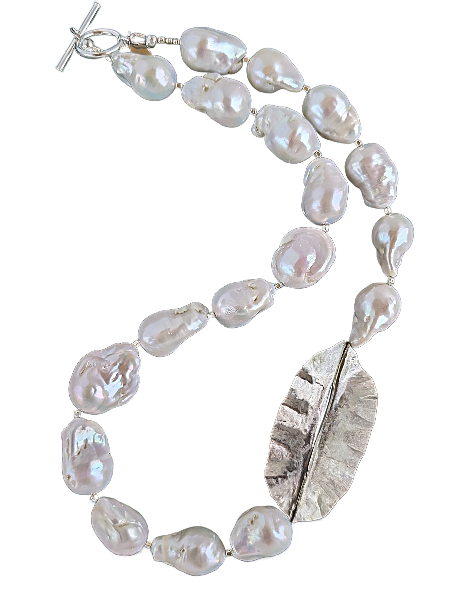 Baroque Glow - Pearl and Silver Necklace