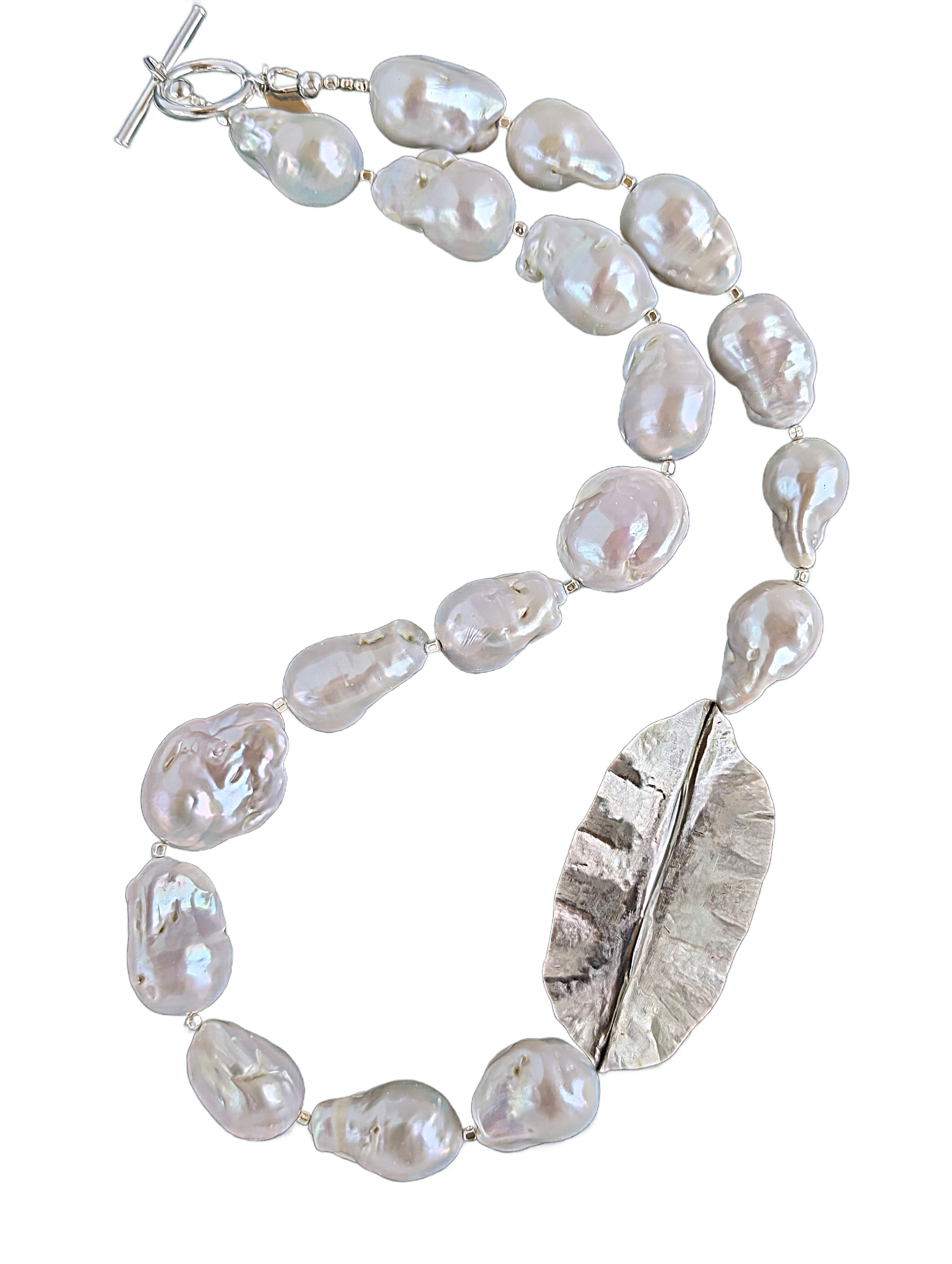 Baroque Glow - Pearl and Silver Necklace