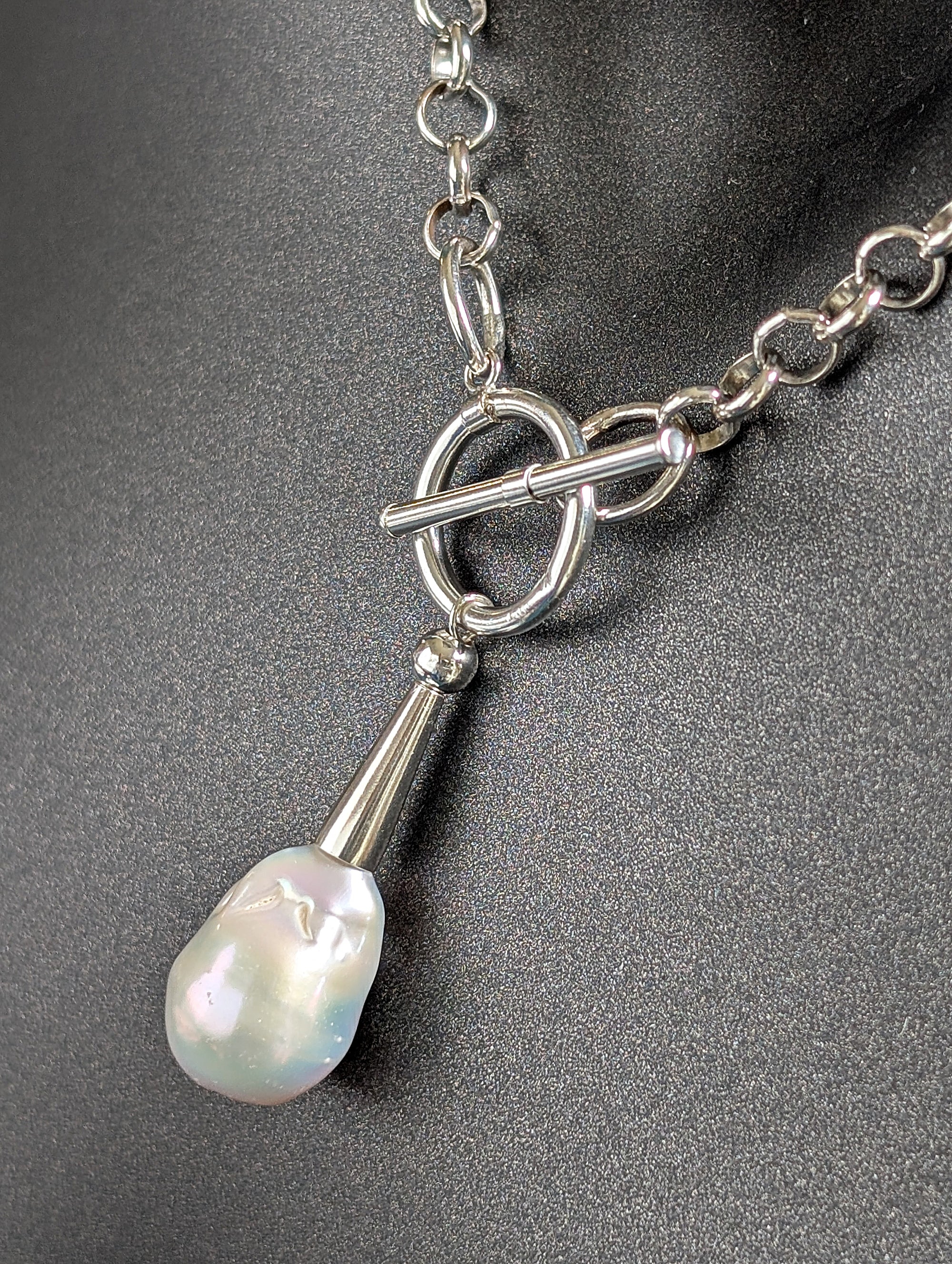 Baroque Pearl and Toggle Necklace