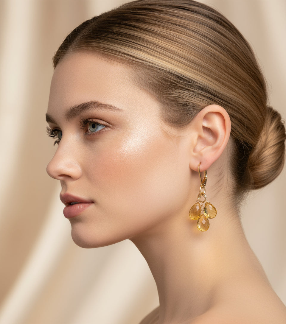 Citrine Cluster Earrings