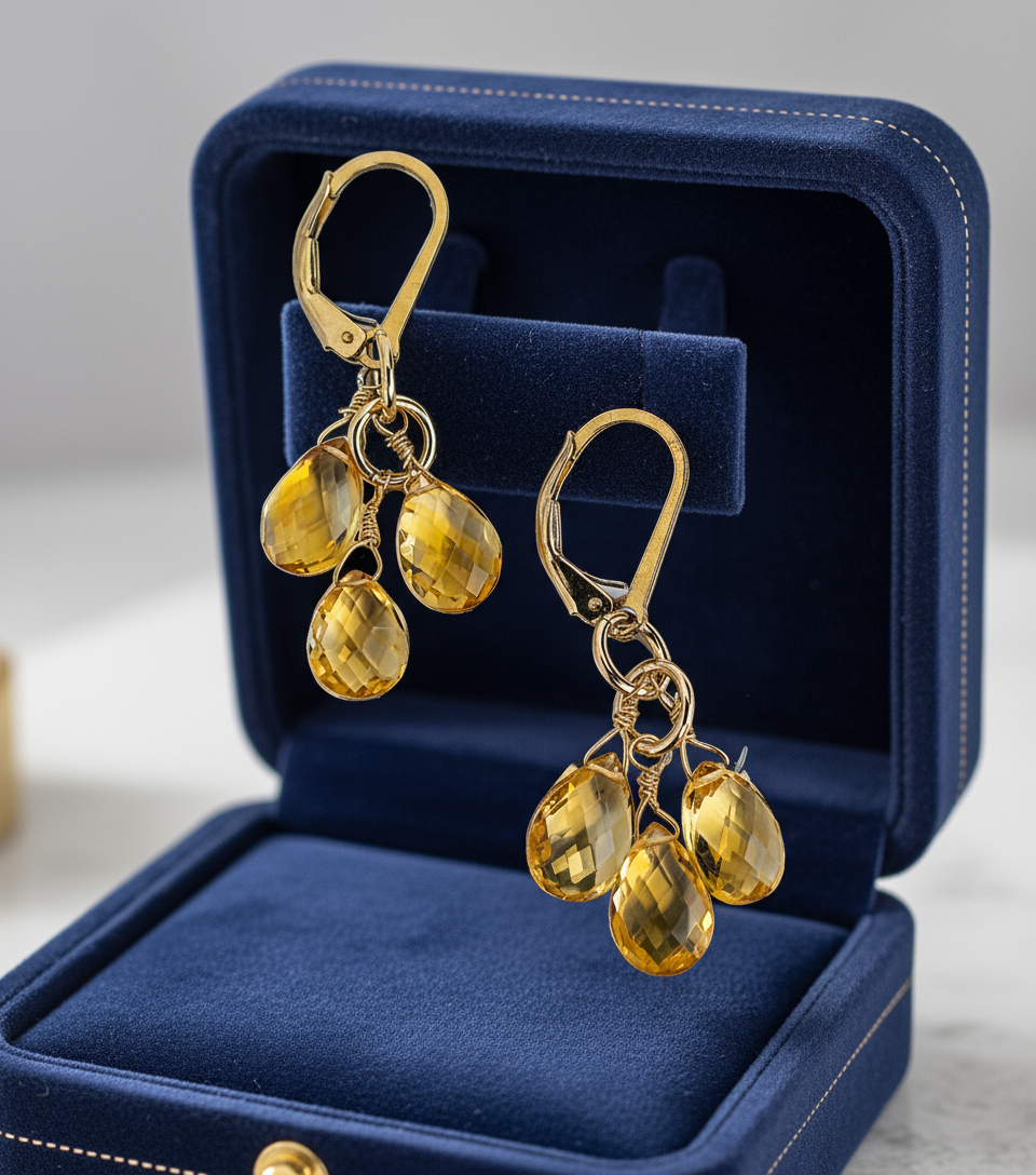 Citrine Cluster Earrings