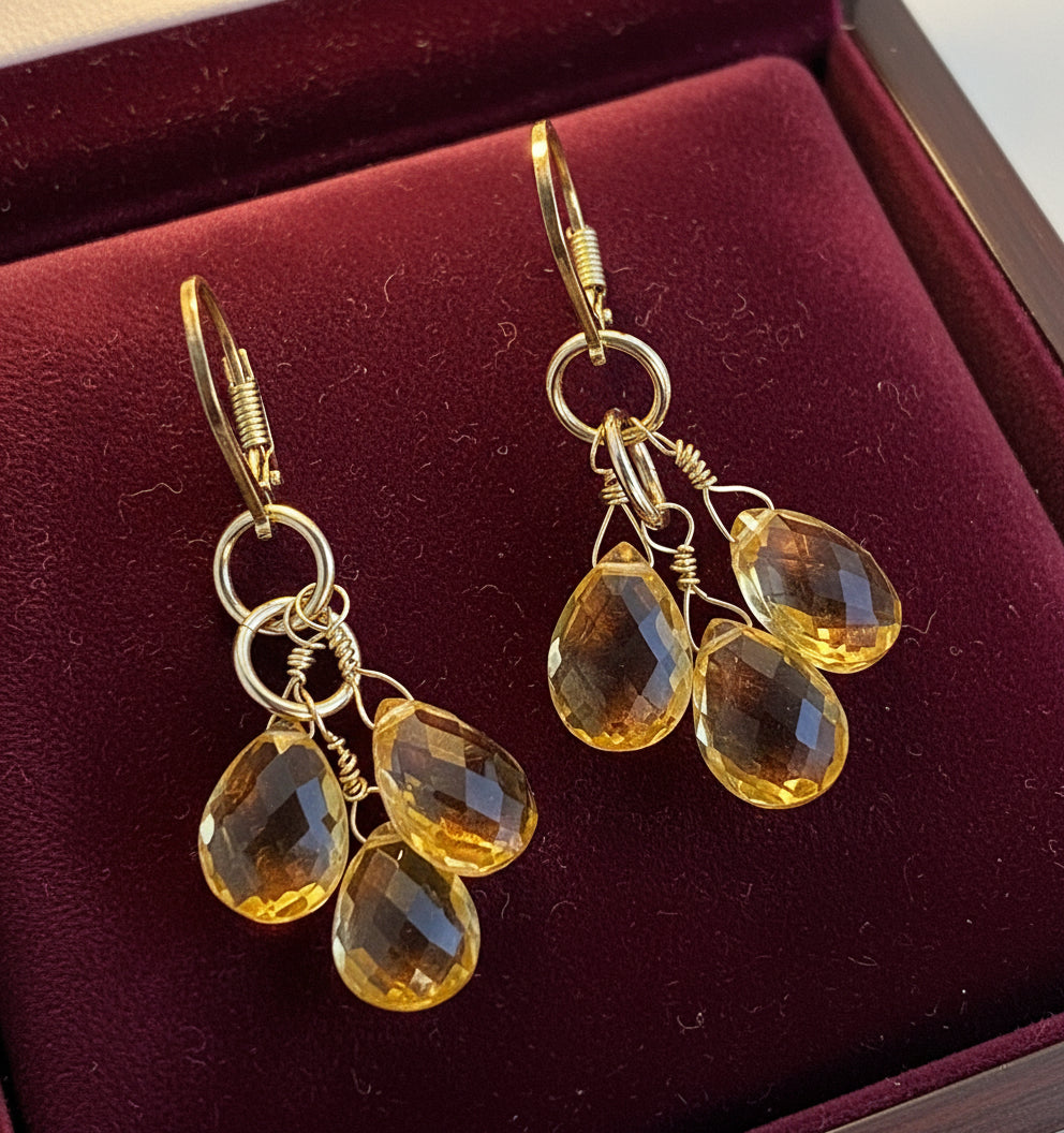 Citrine Cluster Earrings
