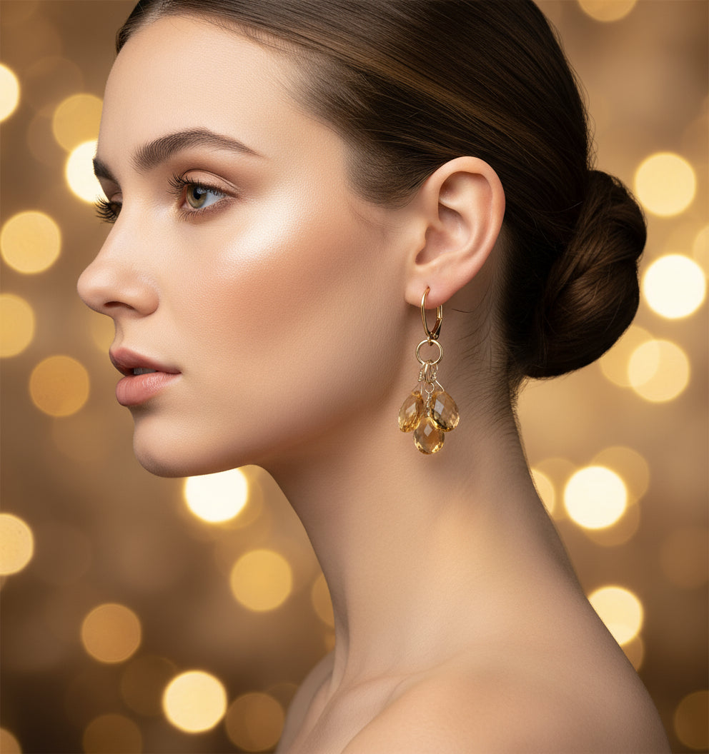 Citrine Cluster Earrings