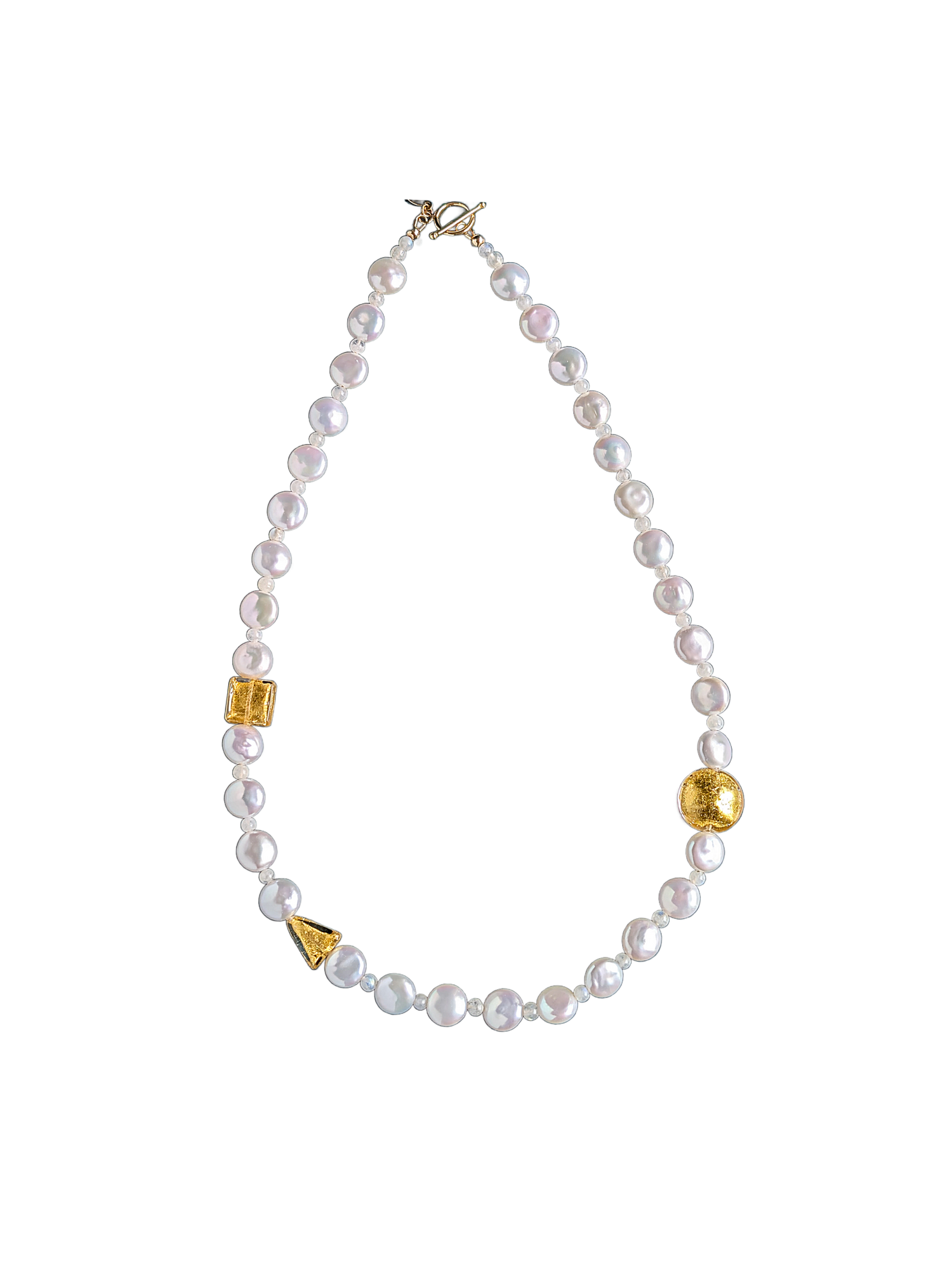 Fantasy Glow - Pearl and Gold Necklace