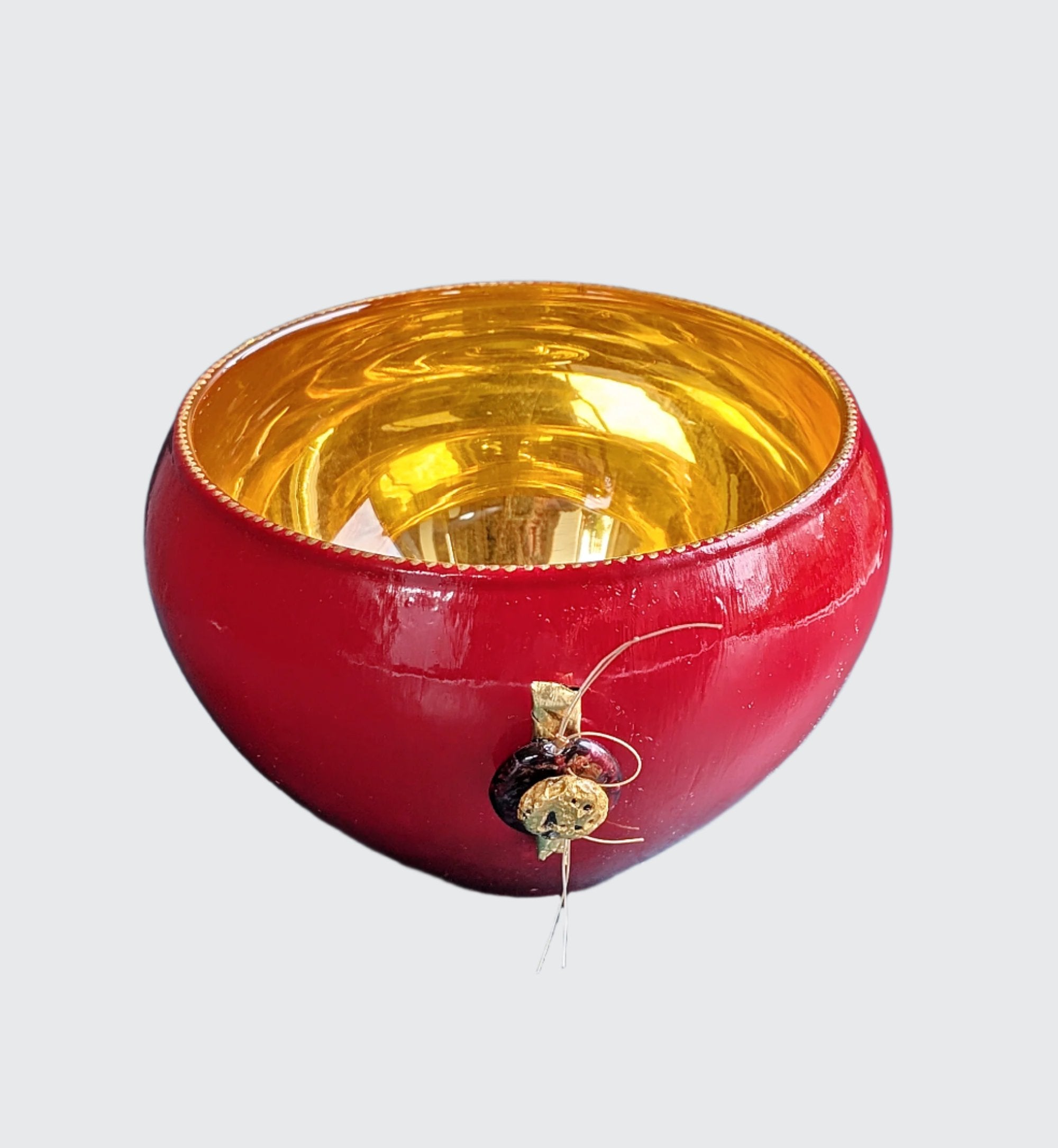 Heart Fire Gilded Gold Glass Bowl
