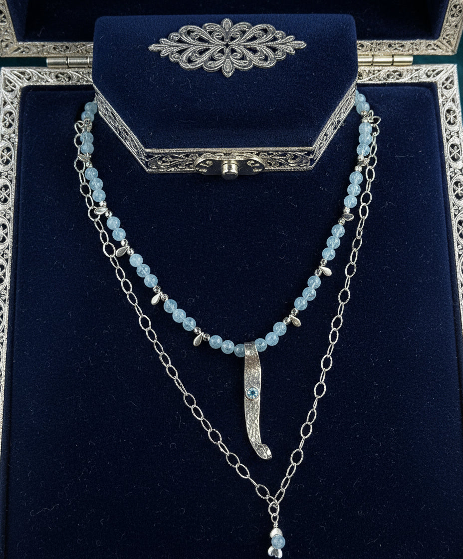 "Pisces" Aquamarine Necklace