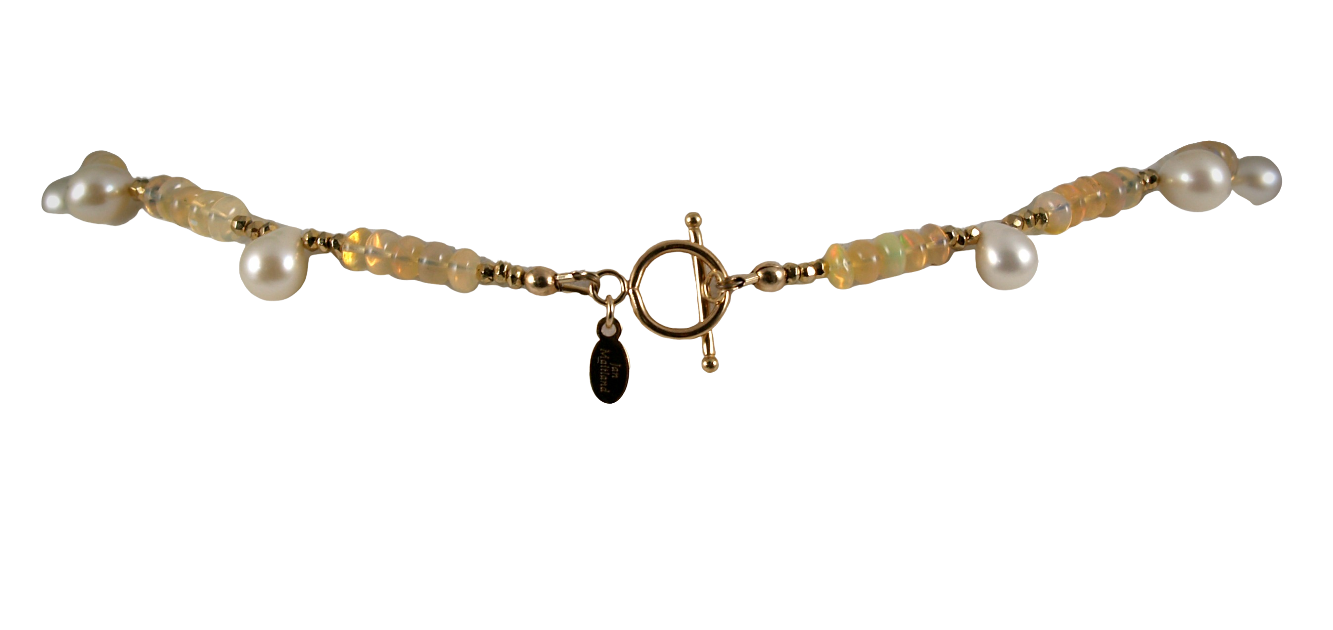 Aria Glow - Gold, Opals, and Pearl Necklace