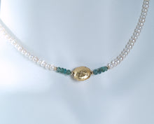 Load image into Gallery viewer, Emerald Embrace - Emerald and Pearl Necklace - SOLD