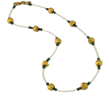 Load image into Gallery viewer, Emerald Kisses - Emerald, Gold, and Pearl Necklace -SOLD