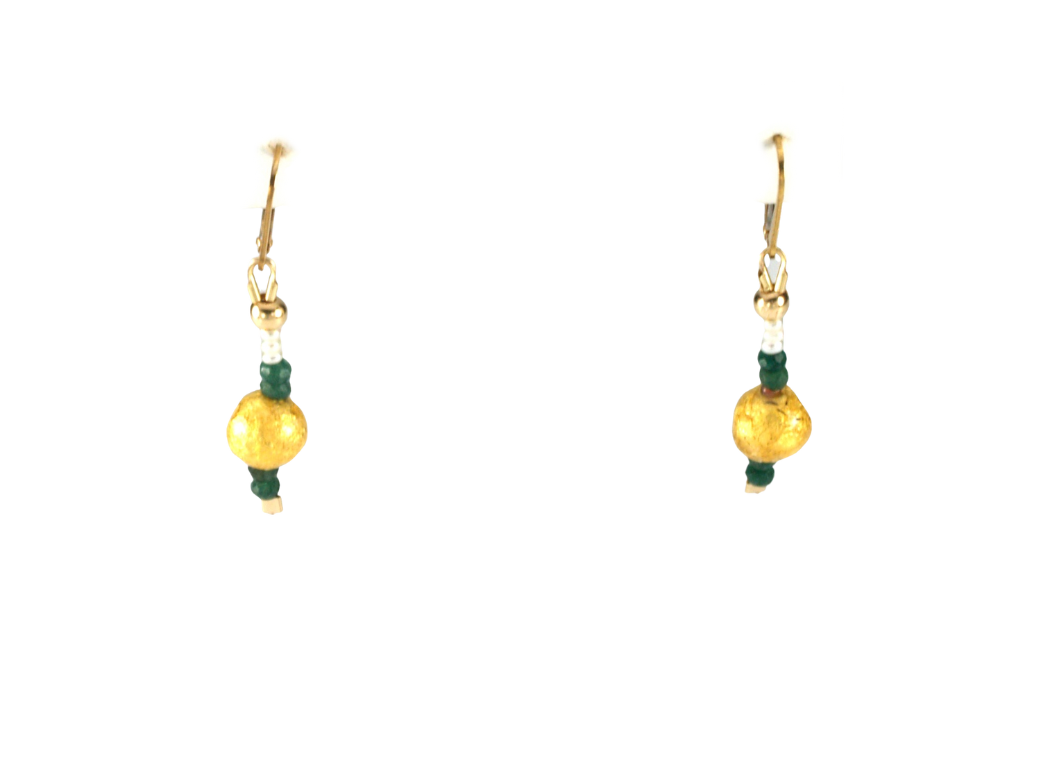 Emerald Kisses - Emerald, Gold and Pearl Earrings SOLD