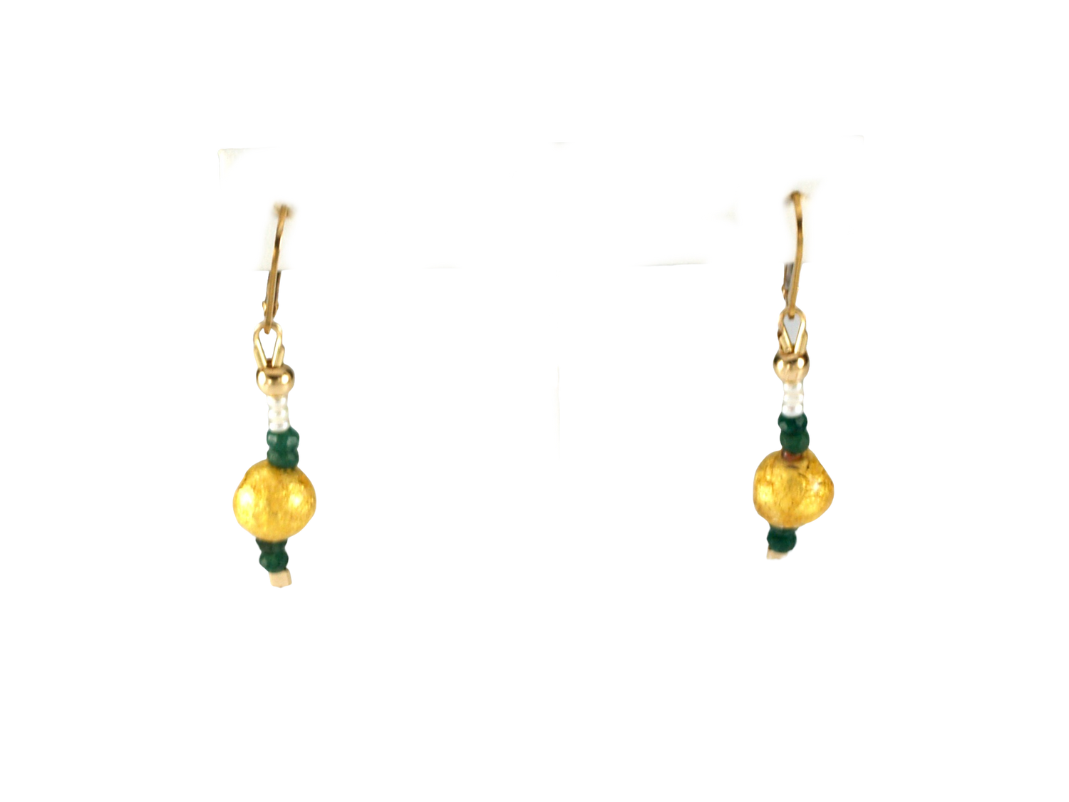 Emerald Kisses - Emerald, Gold and Pearl Earrings SOLD