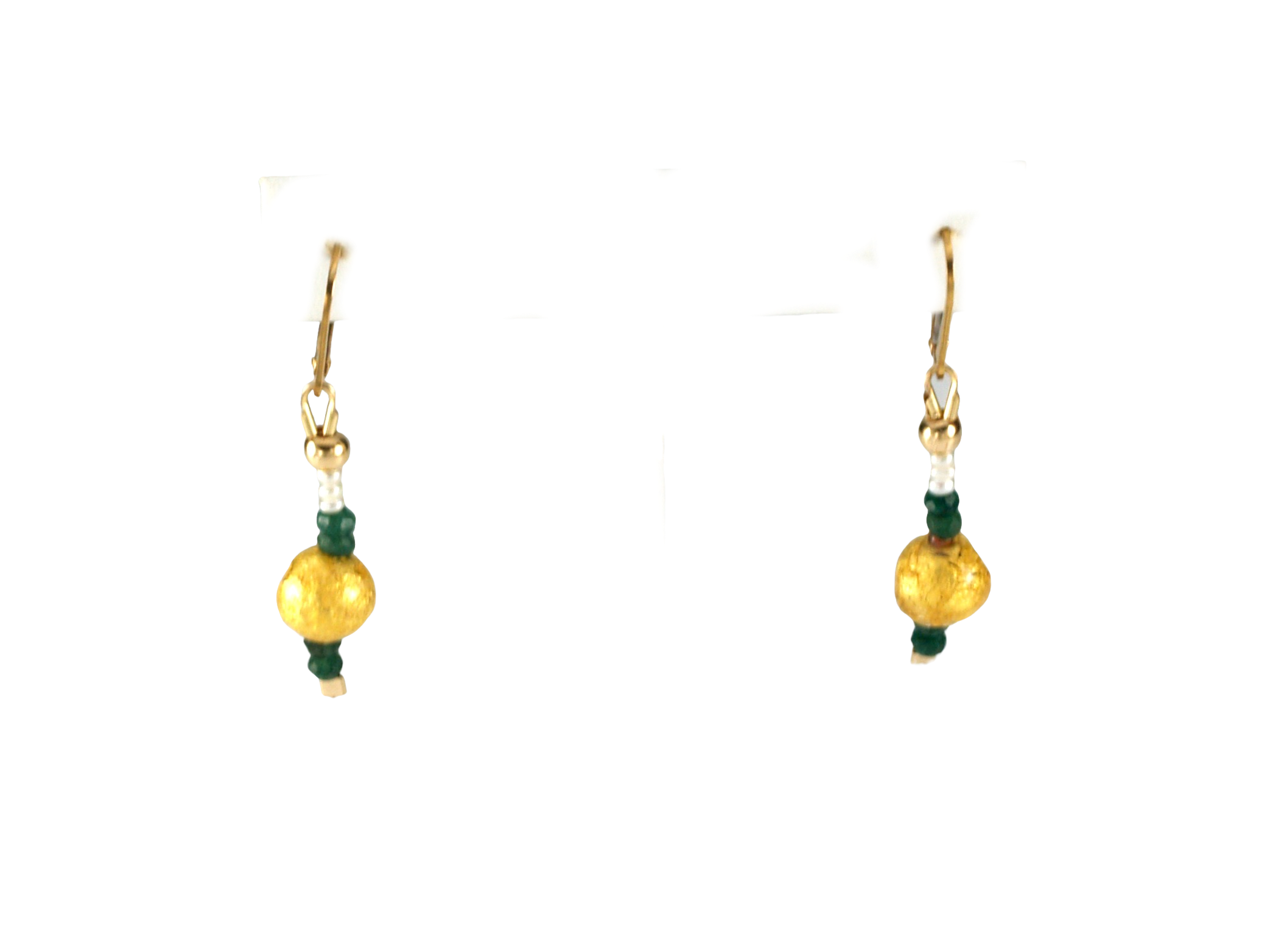 Emerald Kisses - Emerald, Gold and Pearl Earrings SOLD