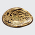 centerpiece glass art gold, black, green floral design bowl