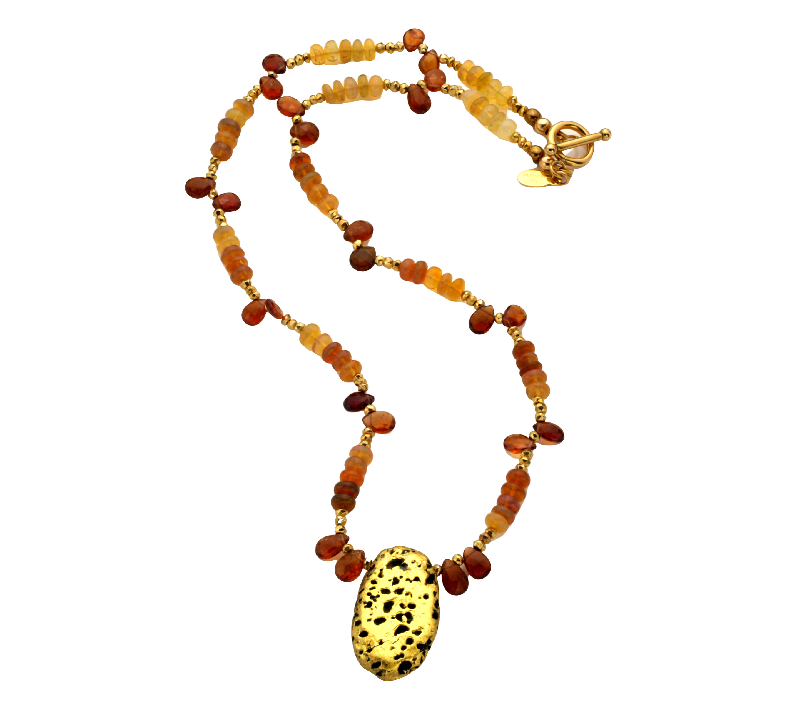 Fireside Chat - Fire Opals, Sapphire, and Gold Necklace