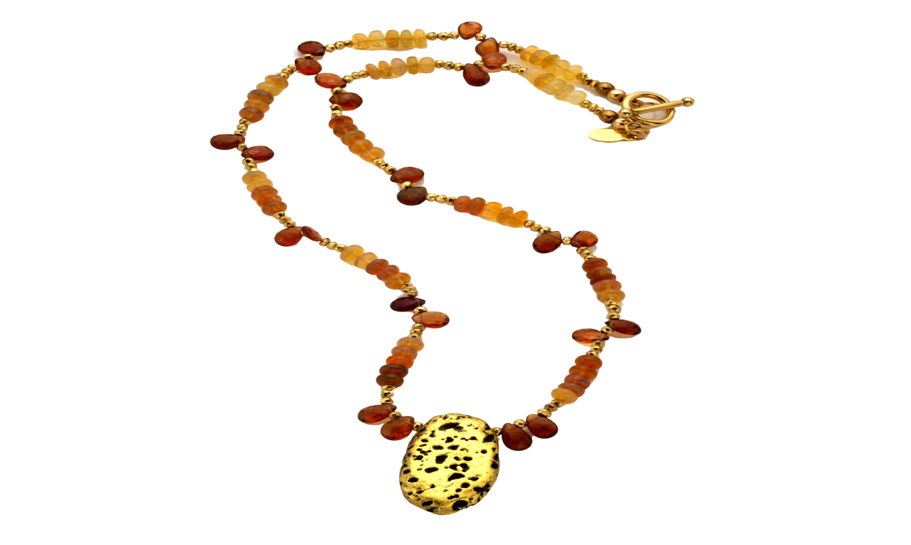 Fireside Chat - Fire Opals, Sapphire, and Gold Necklace