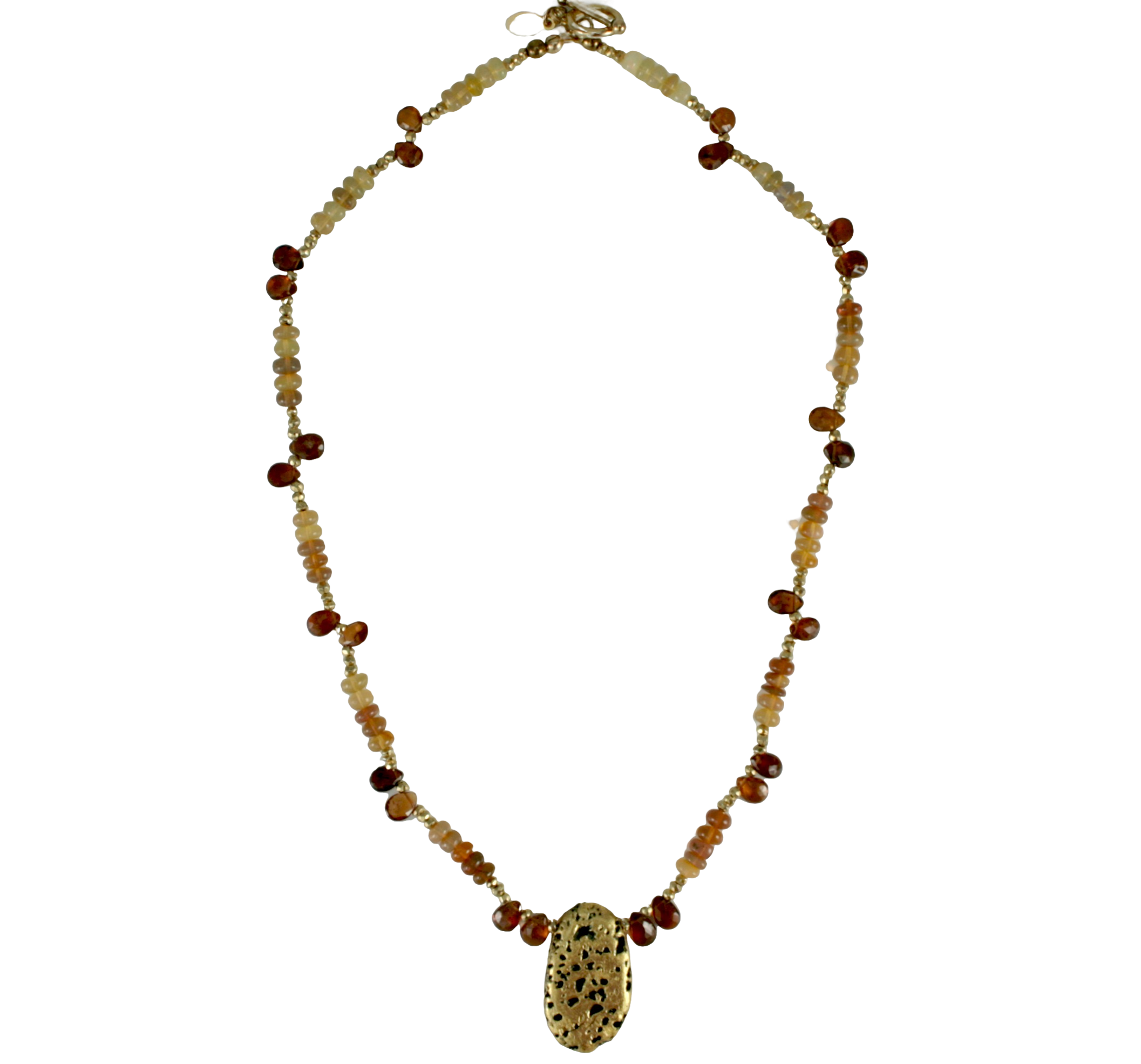 Fireside Chat - Fire Opals, Sapphire, and Gold Necklace