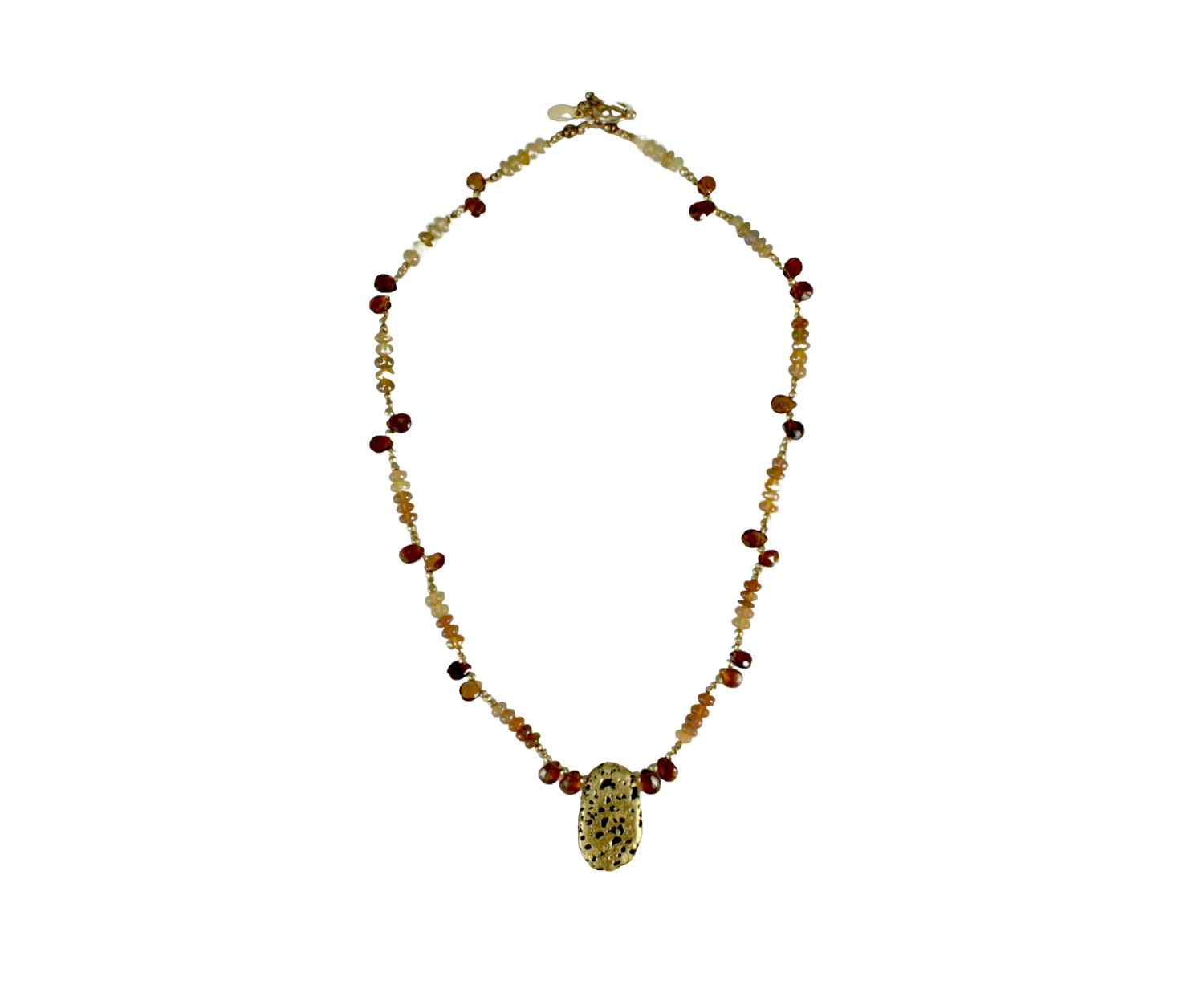 Fireside Chat - Fire Opals, Sapphire, and Gold Necklace