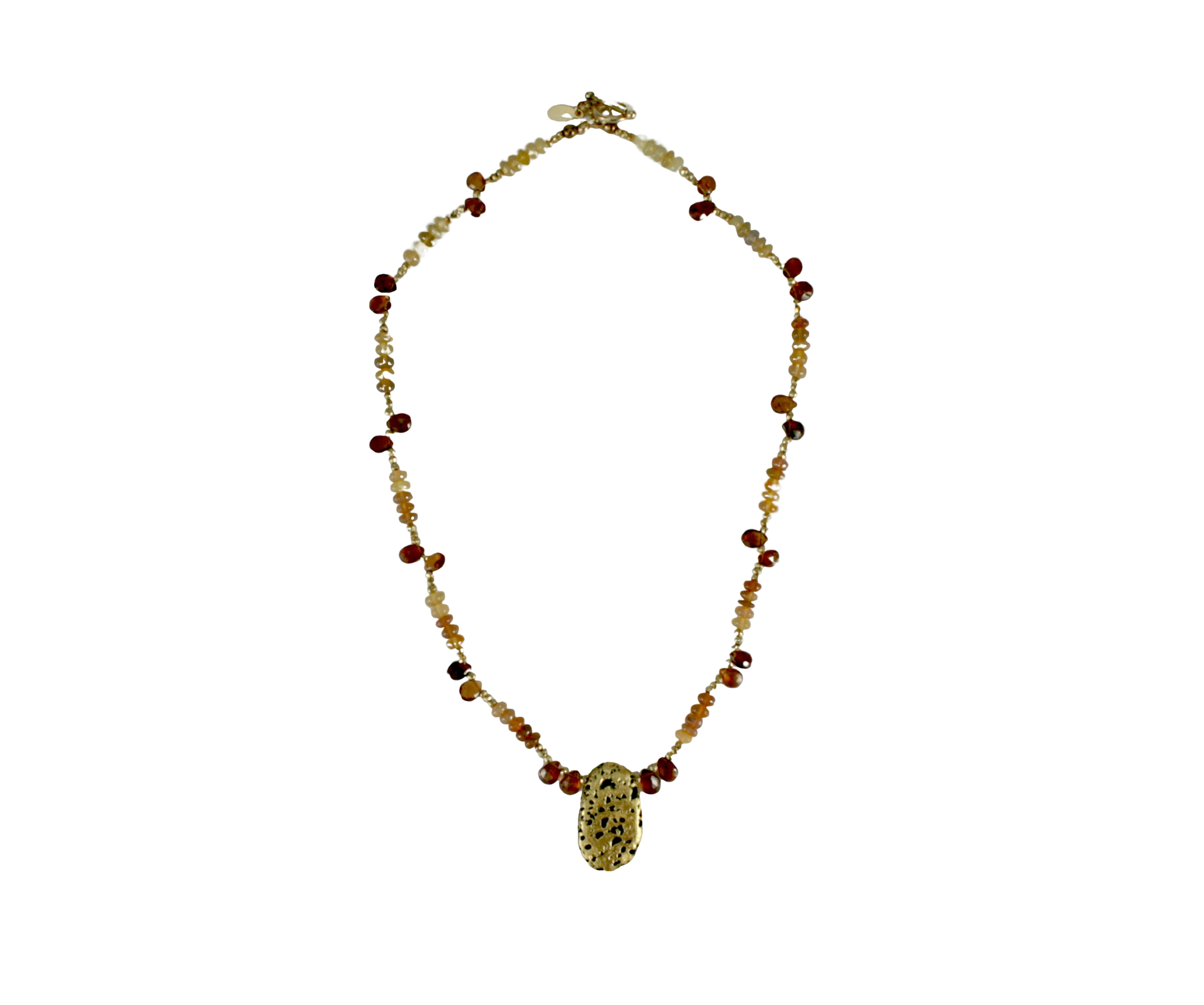 Fireside Chat - Fire Opals, Sapphire, and Gold Necklace