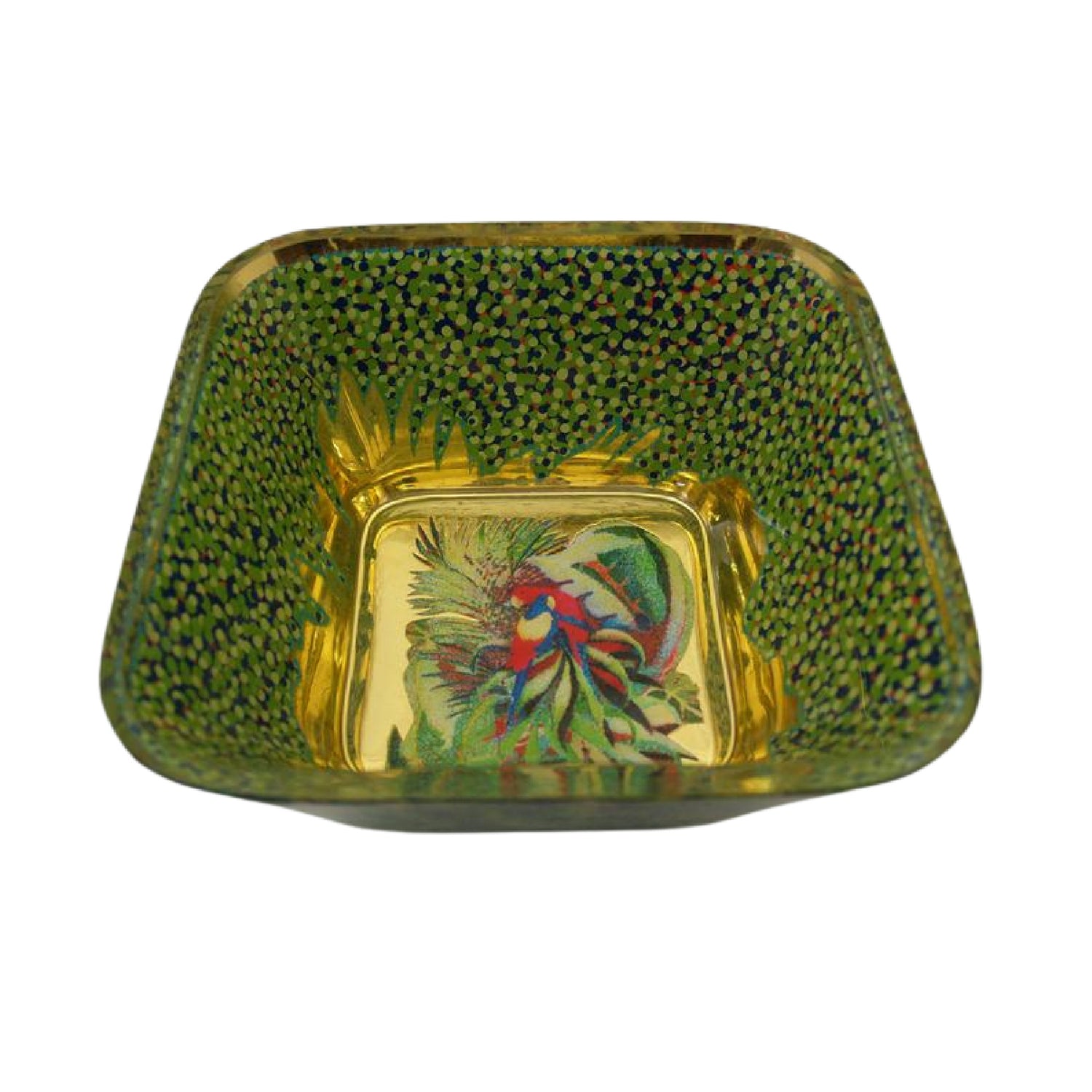 "Parrots" Decorative Glass Bowl