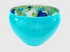 gold gilded and turquoise painted glass art bowl