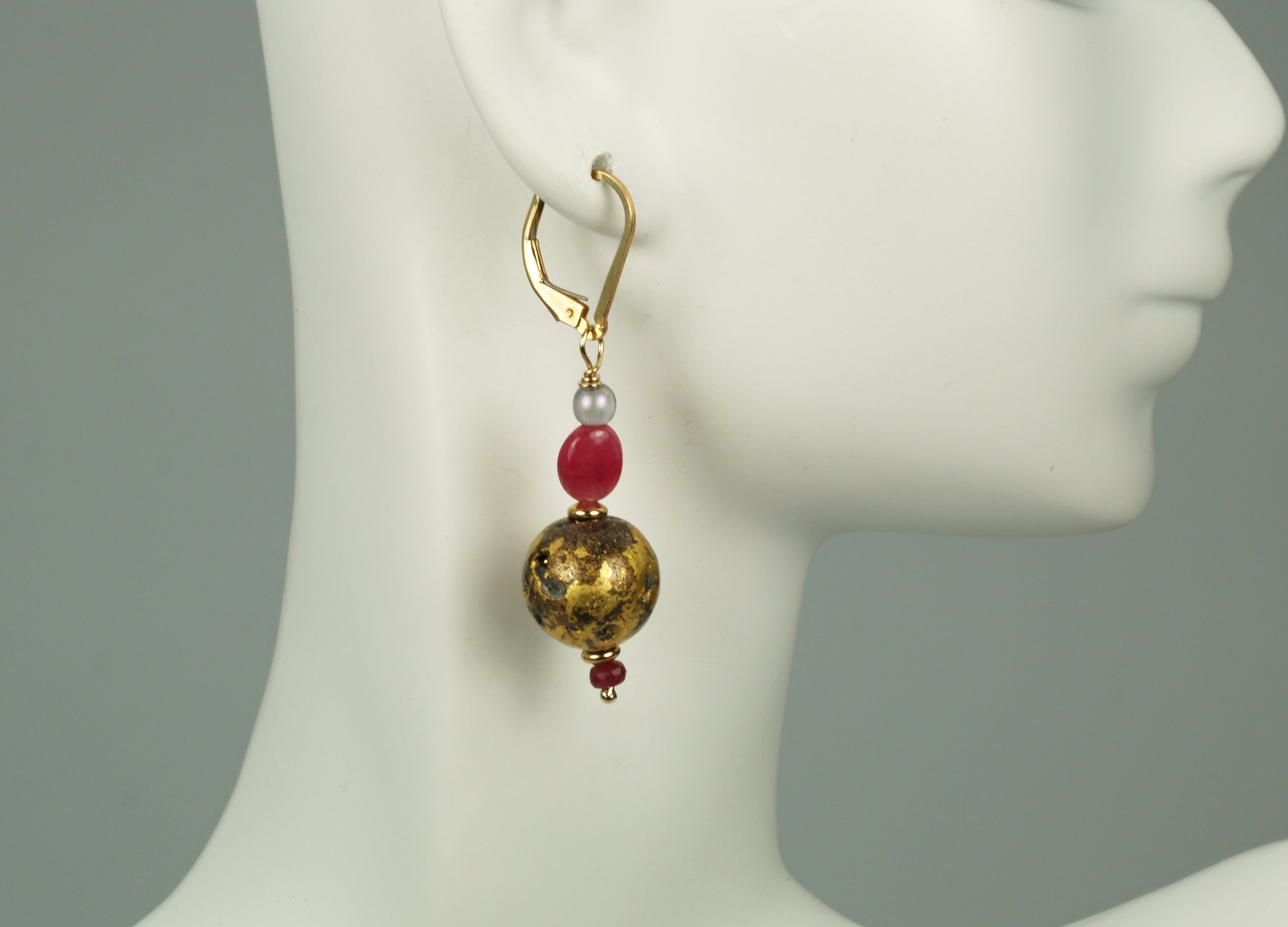 "Ruby Glow" Earrings