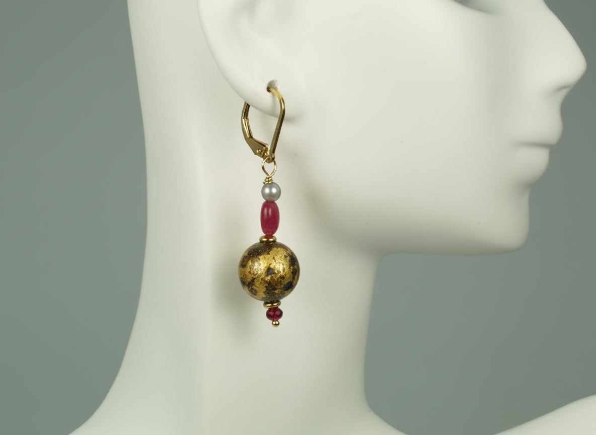 "Ruby Glow" Earrings