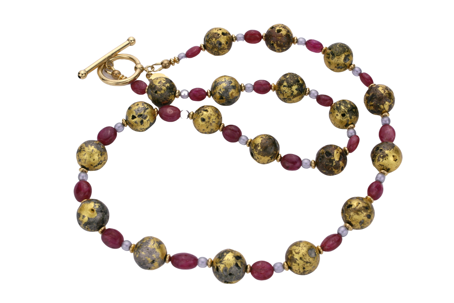 Ruby Glow Necklace - Natural Ruby and Gold Necklace