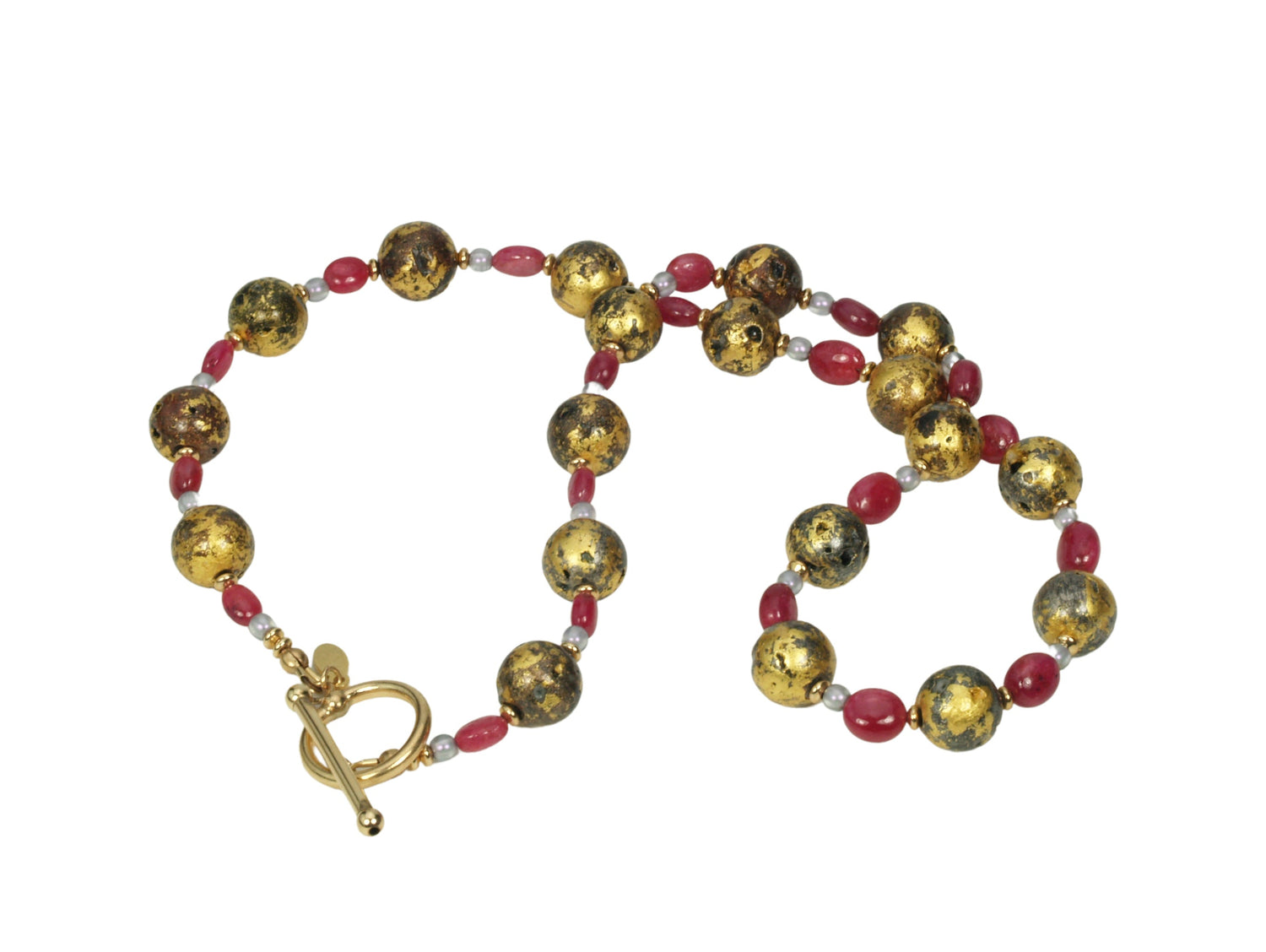 Ruby Glow Necklace - Natural Ruby and Gold Necklace