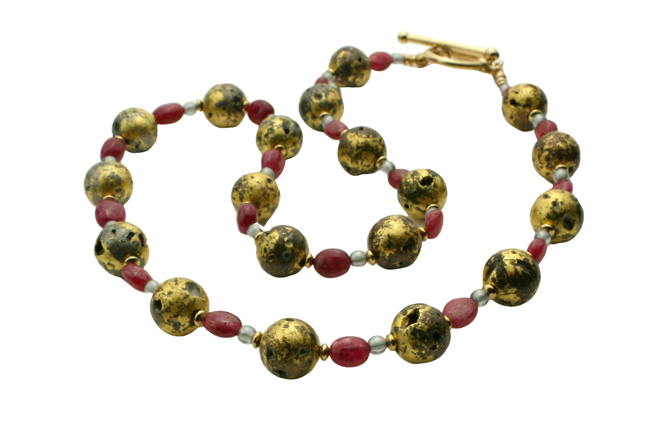 Ruby Glow Necklace - Natural Ruby and Gold Necklace