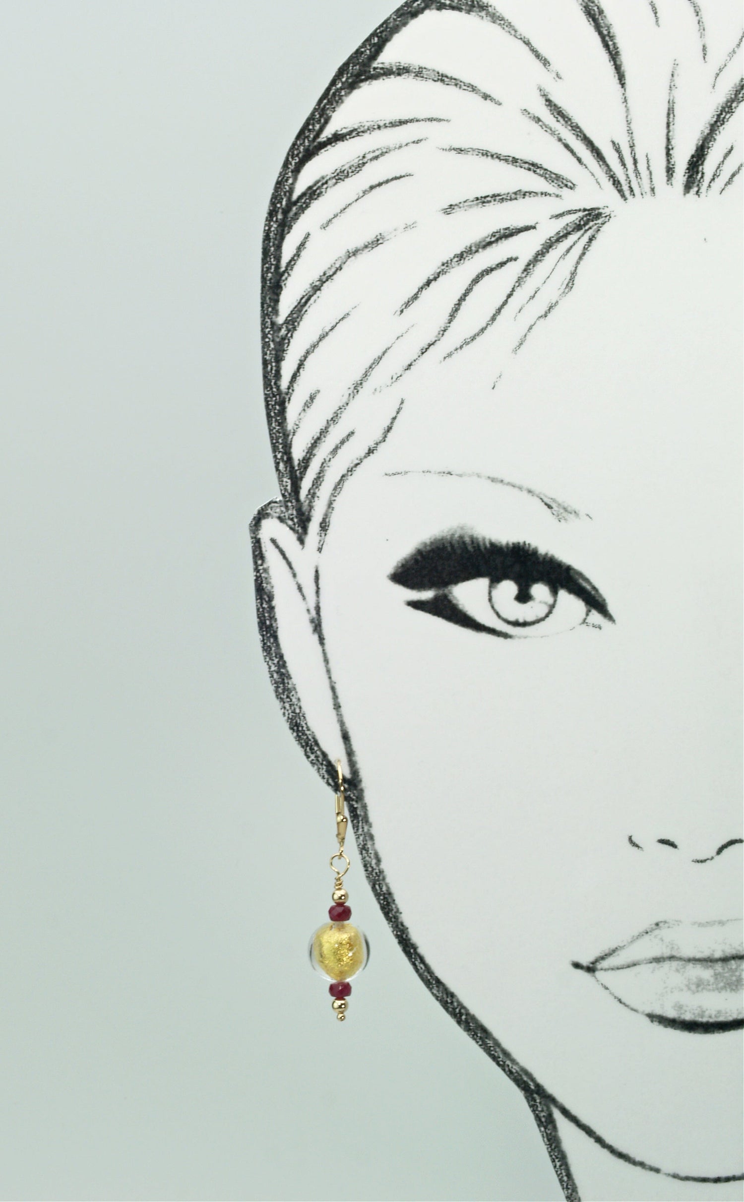 "Ruby and Ice" Earrings