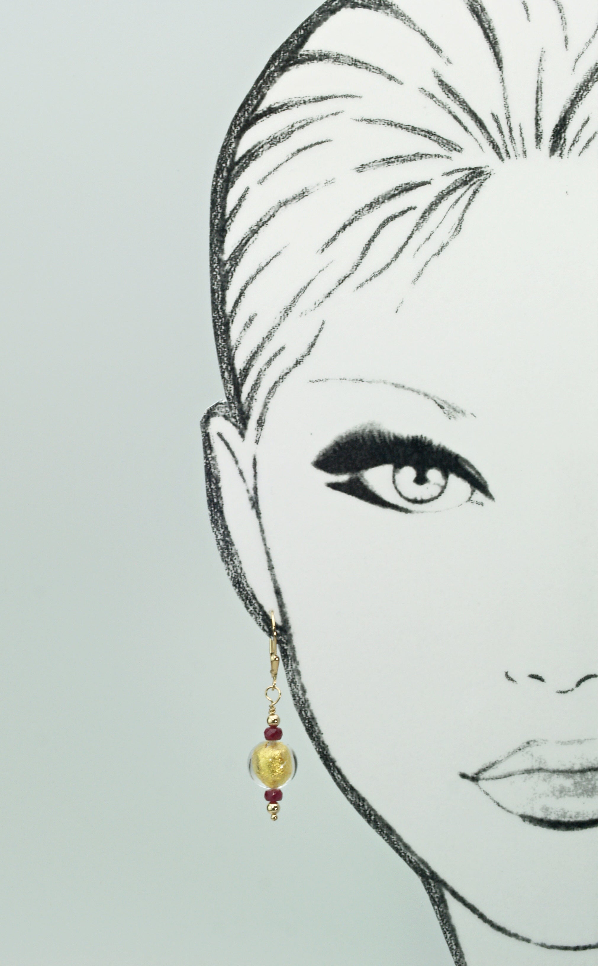 "Ruby and Ice" Earrings