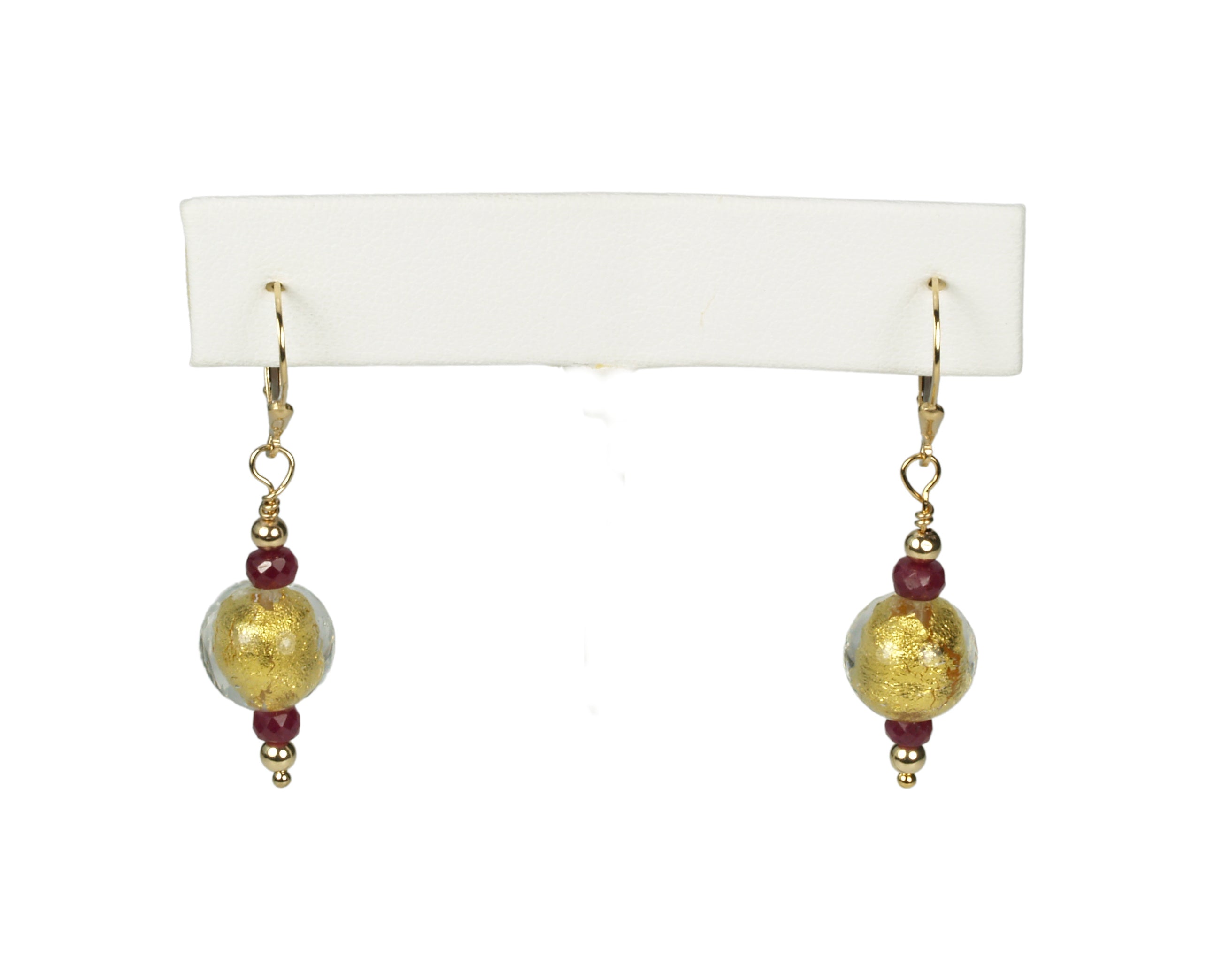"Ruby and Ice" Earrings