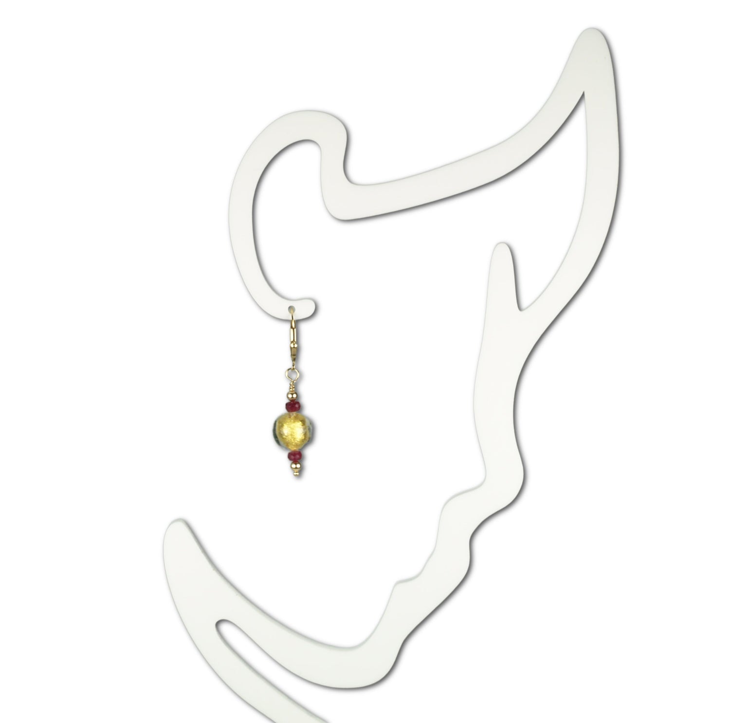 "Ruby and Ice" Earrings