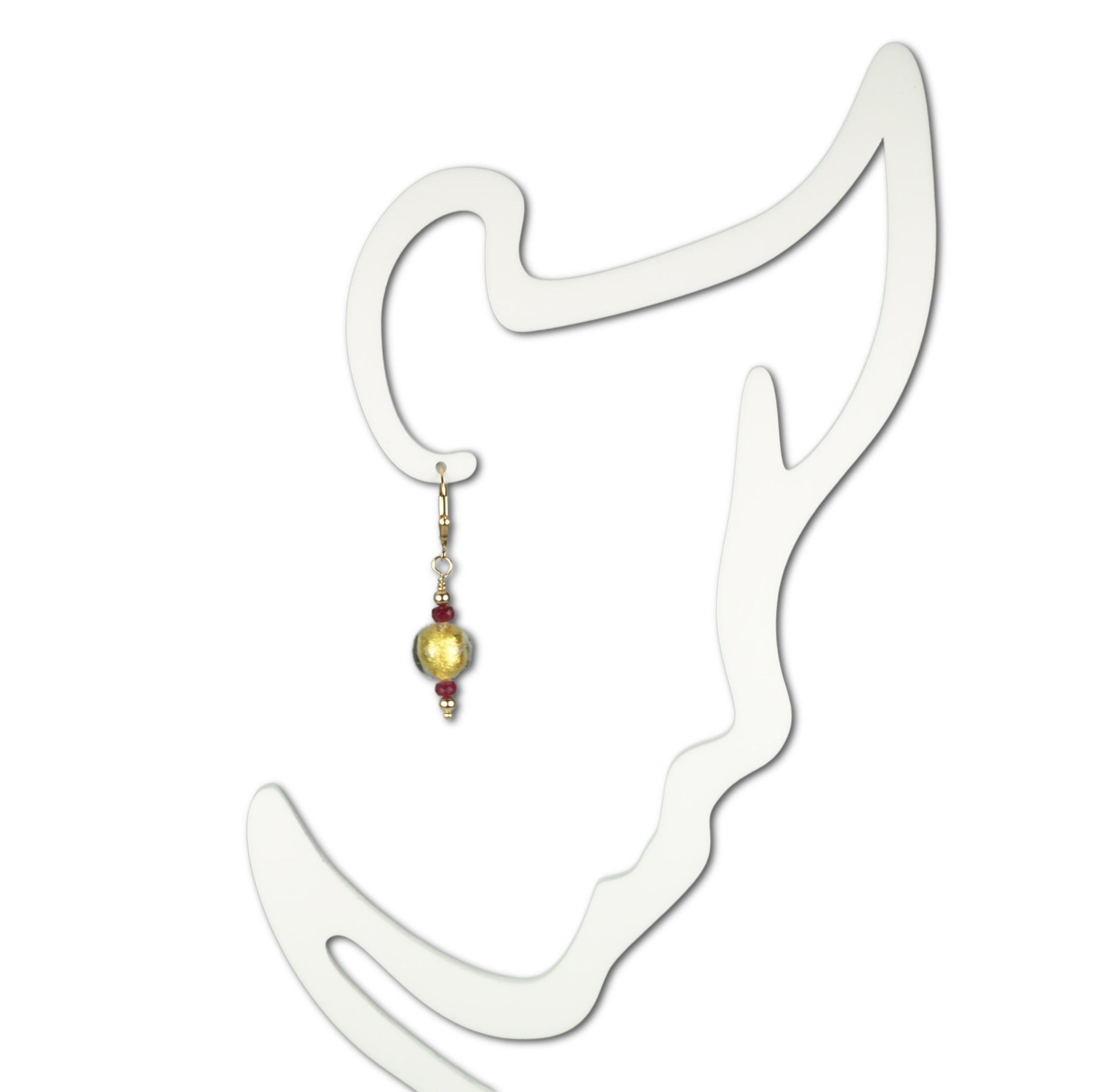 "Ruby and Ice" Earrings