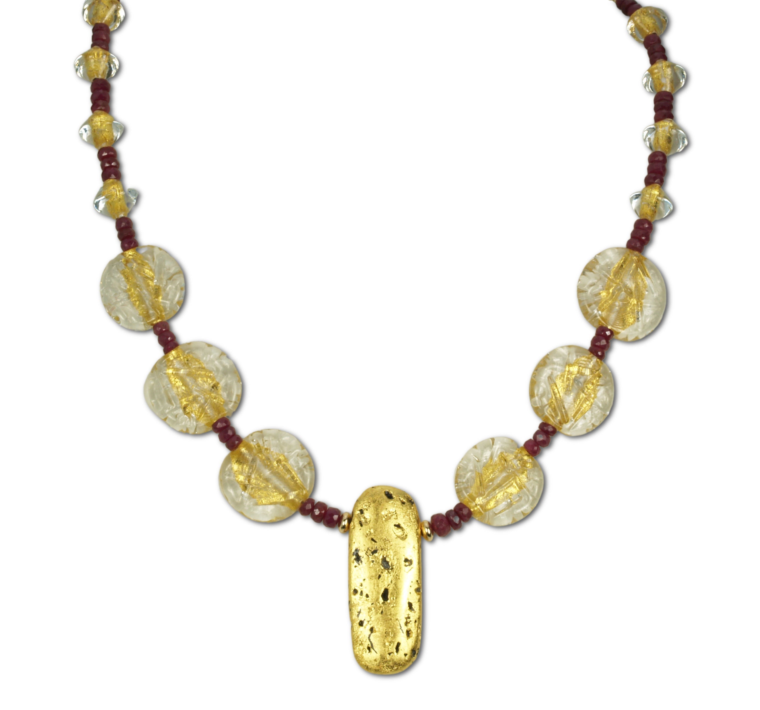 "Ruby and Ice" Necklace