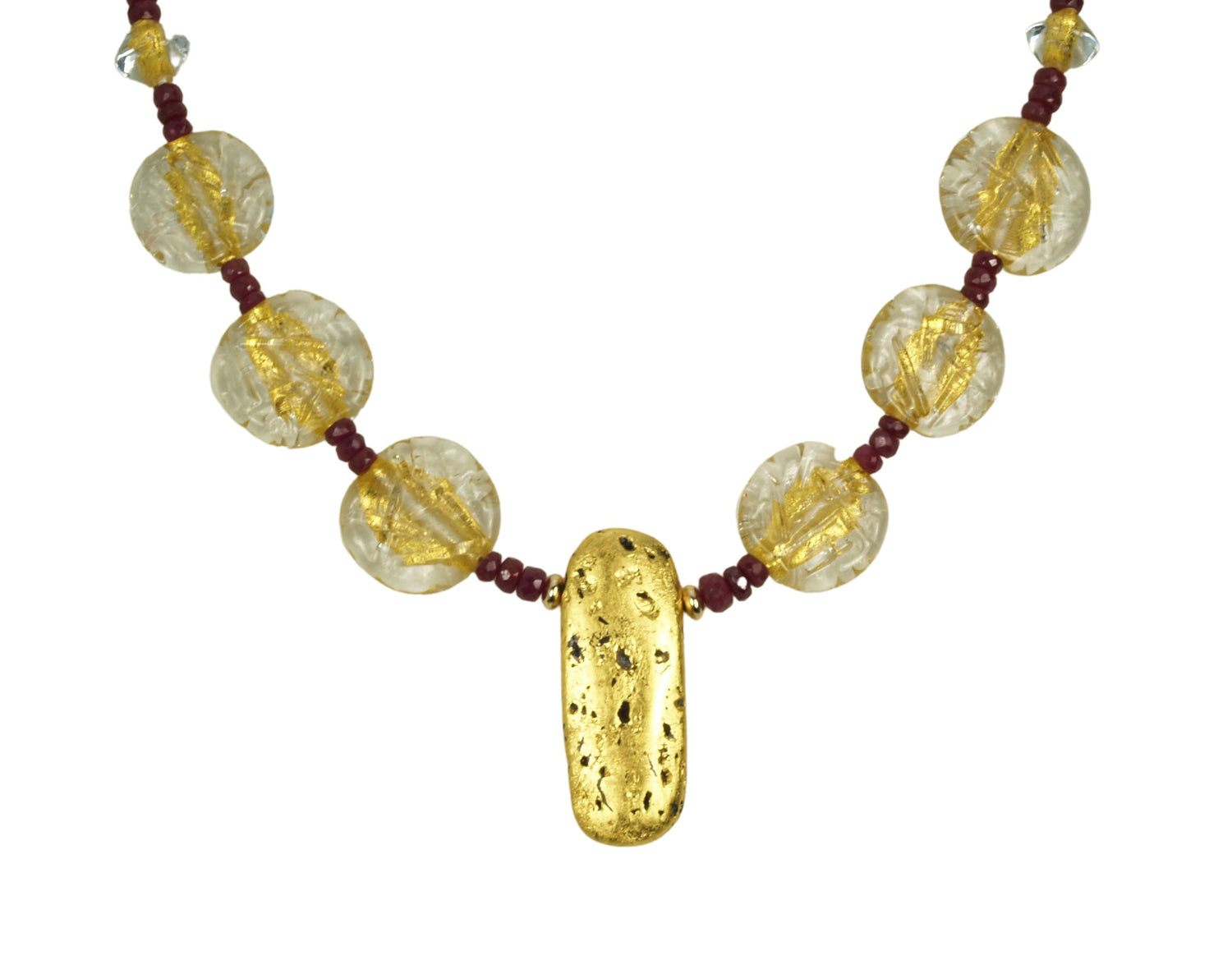 "Ruby and Ice" Necklace