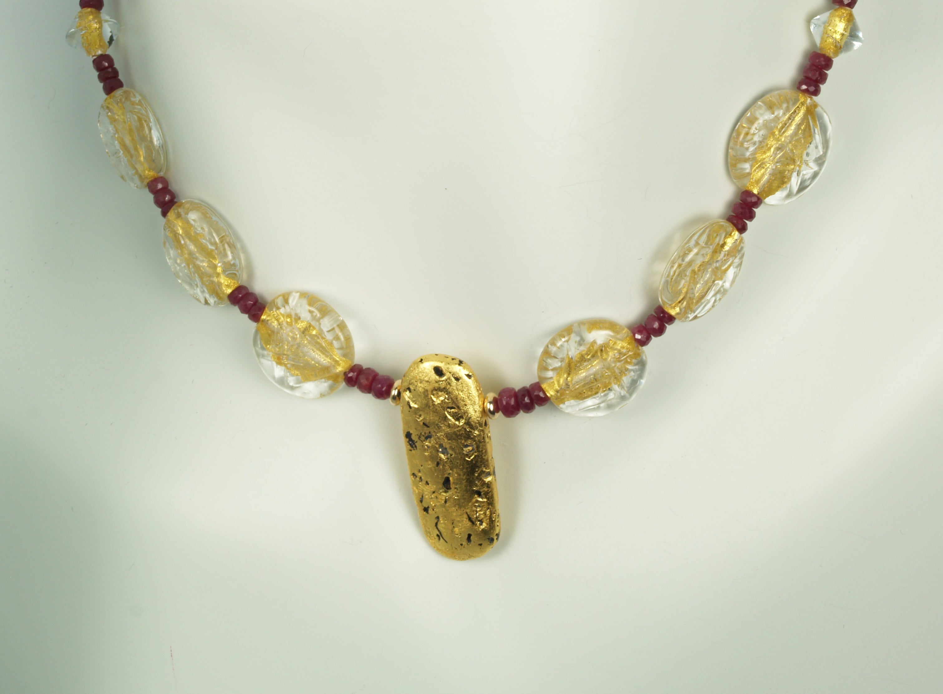 "Ruby and Ice" Necklace
